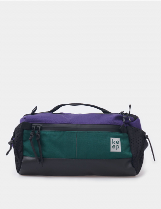 Фіолетово-зелена поясна сумка