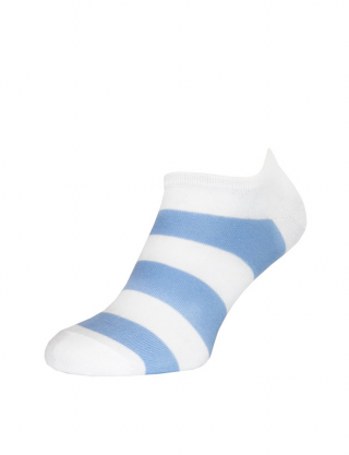 Біло-блакитні шкарпетки в смужку