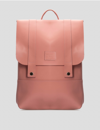 Жіночий рожевий шкіряний рюкзак