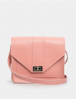 Жіноча рожева шкіряна сумка