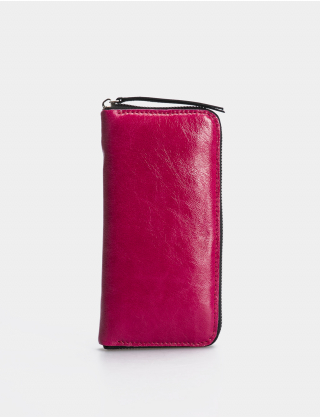 Жіночий рожевий шкіряний гаманець