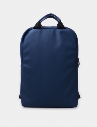 Синій рюкзак з екошкіри