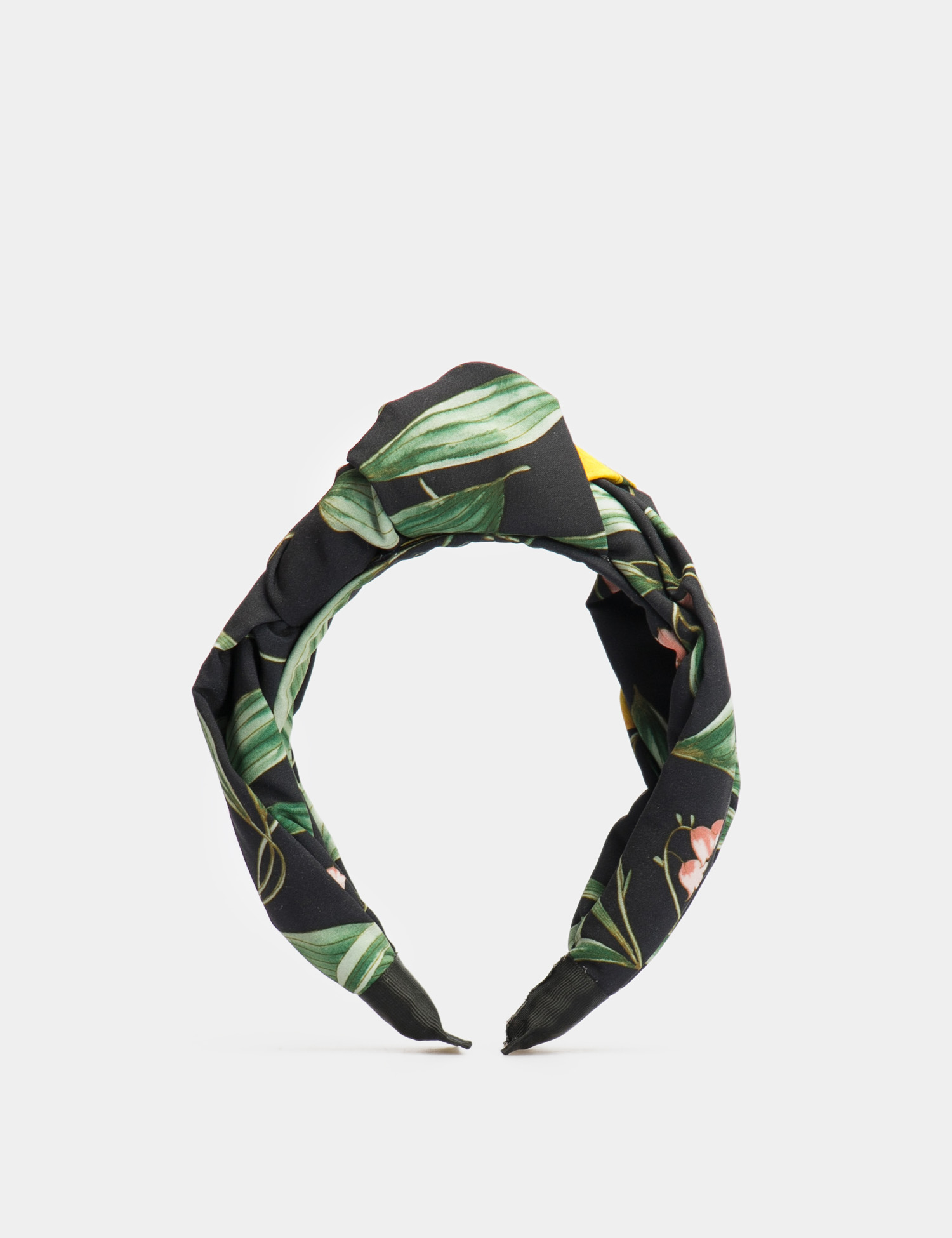 Картинка Чорний обруч з рослинним візерунком