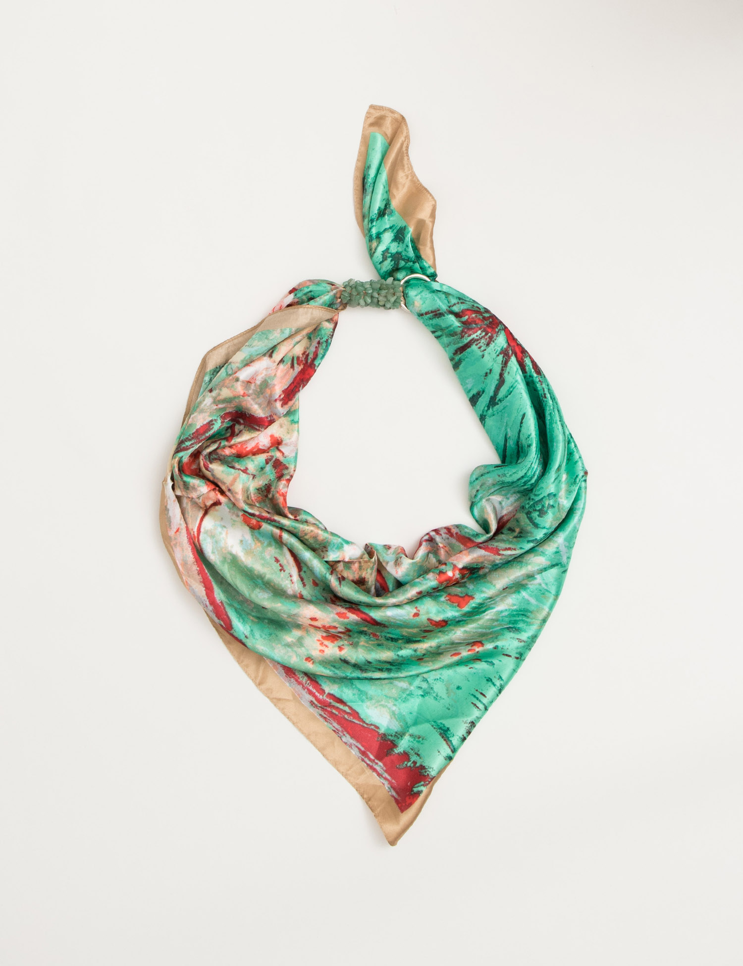 Картинка Бежева хустка з принтом