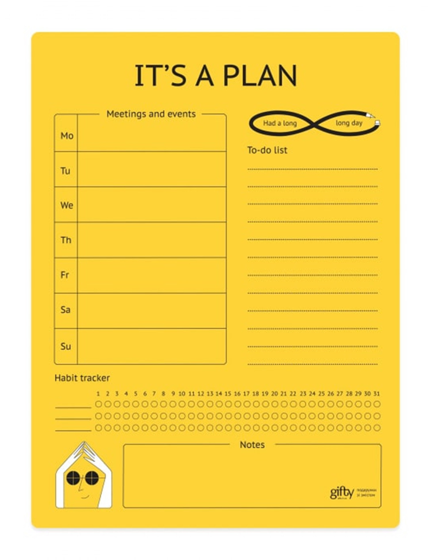 Картинка Магнітний планер "It's a plan"