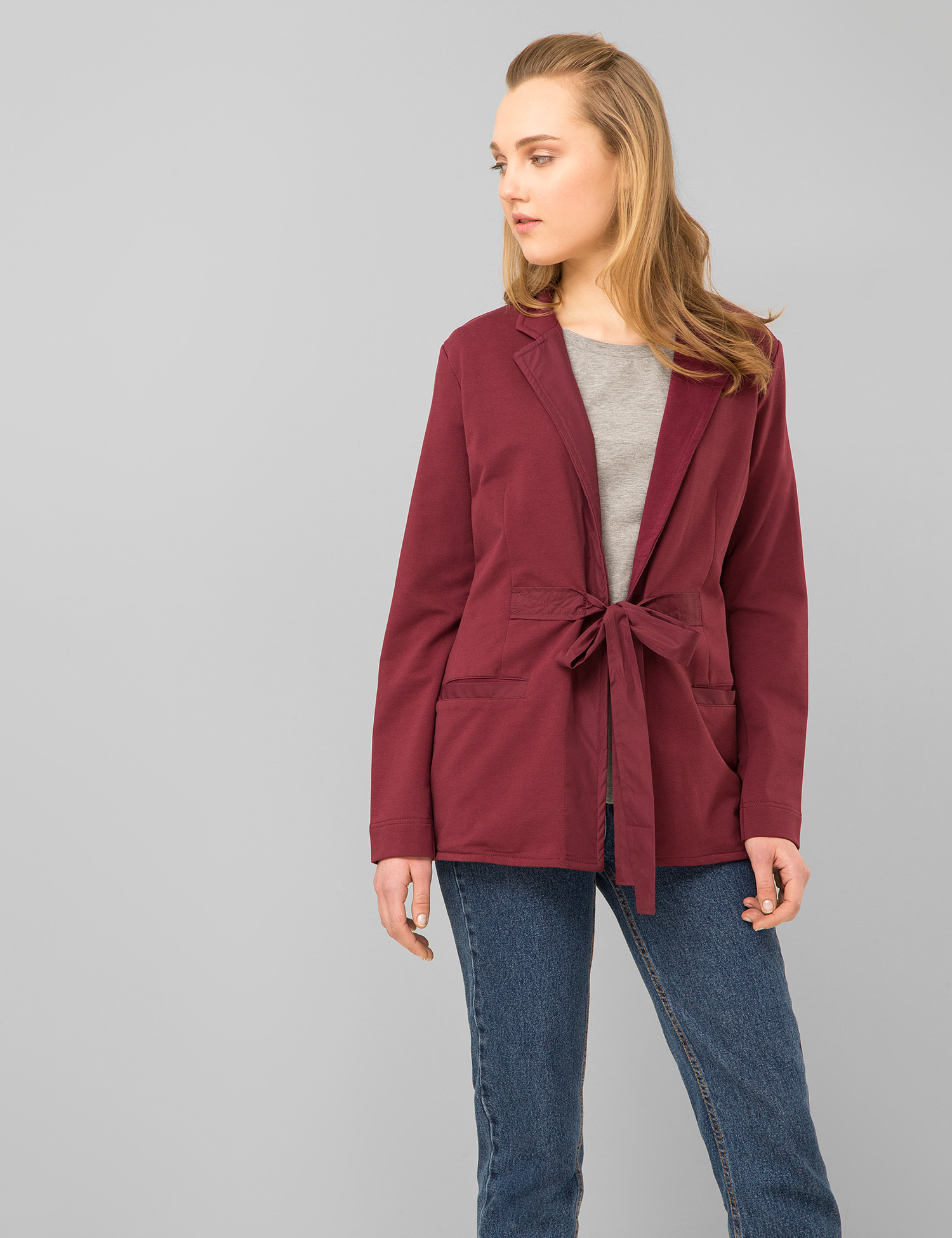 Картинка Жіночий бордовий жакет