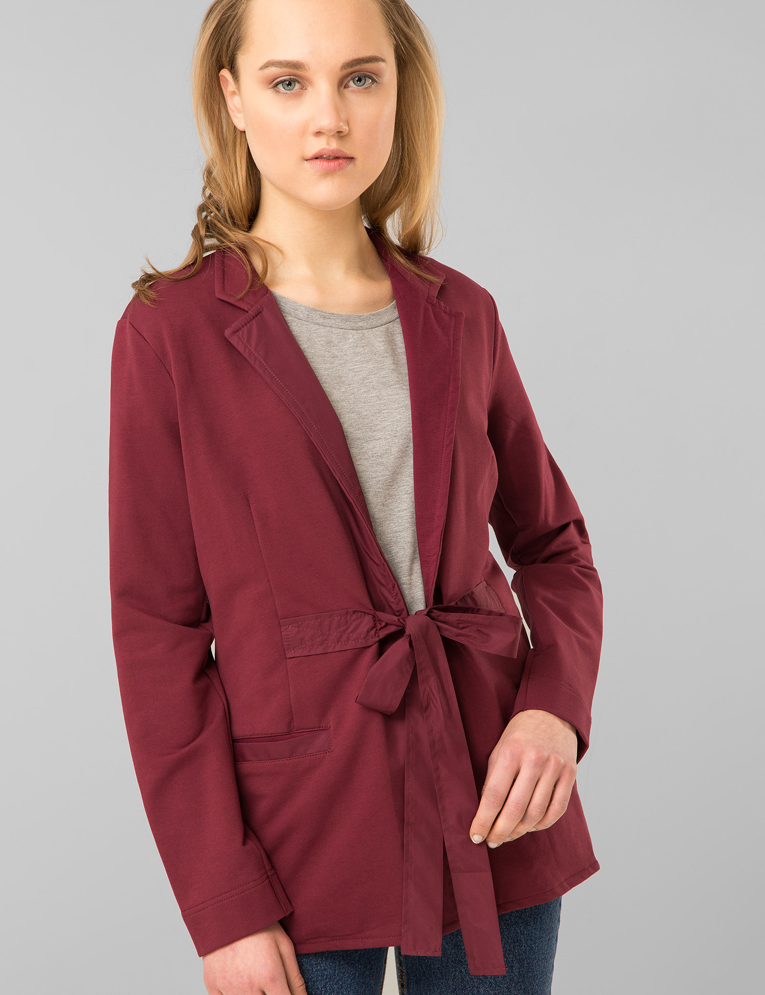 Картинка Жіночий бордовий жакет