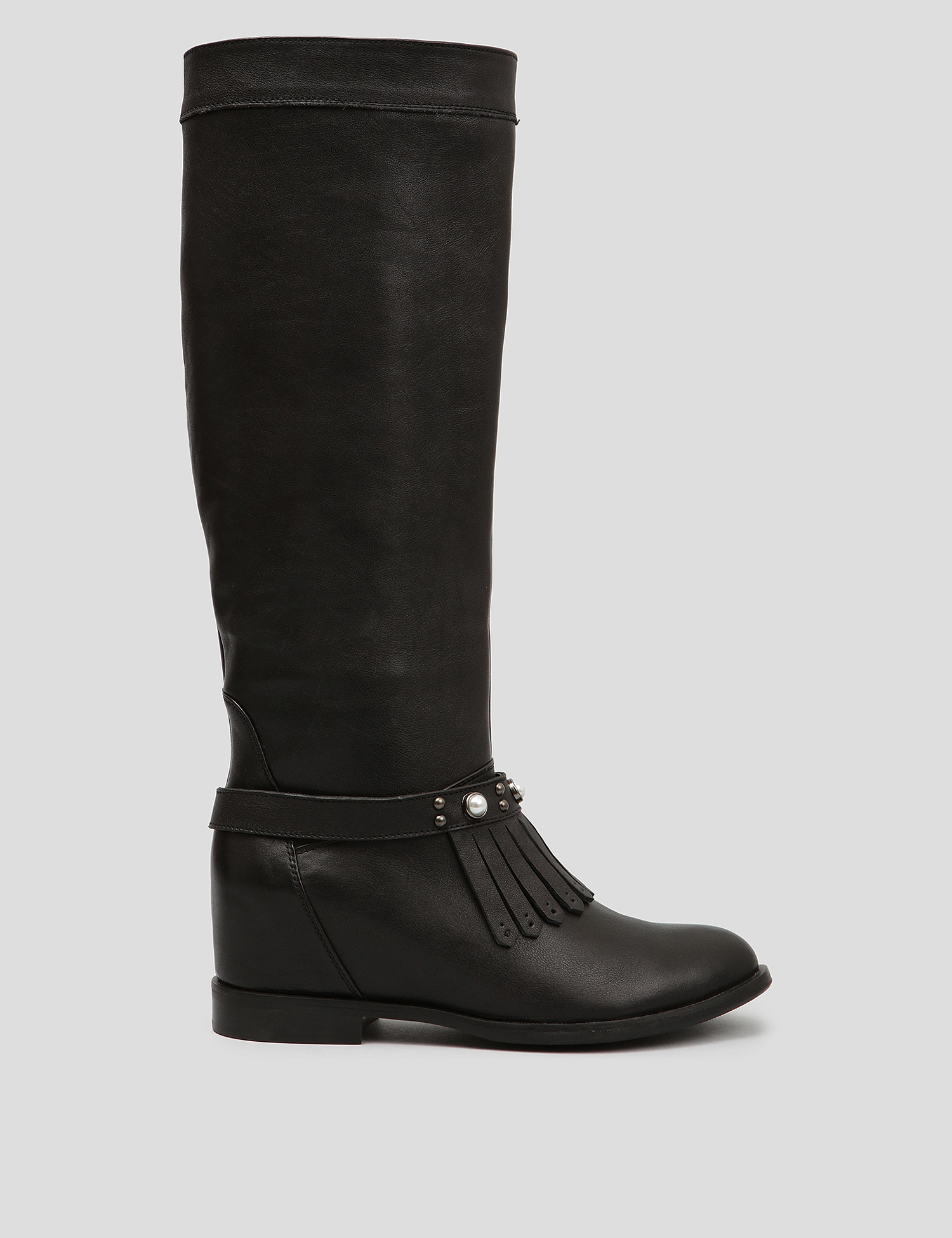 Картинка Жіночі чорні шкіряні чоботи	
