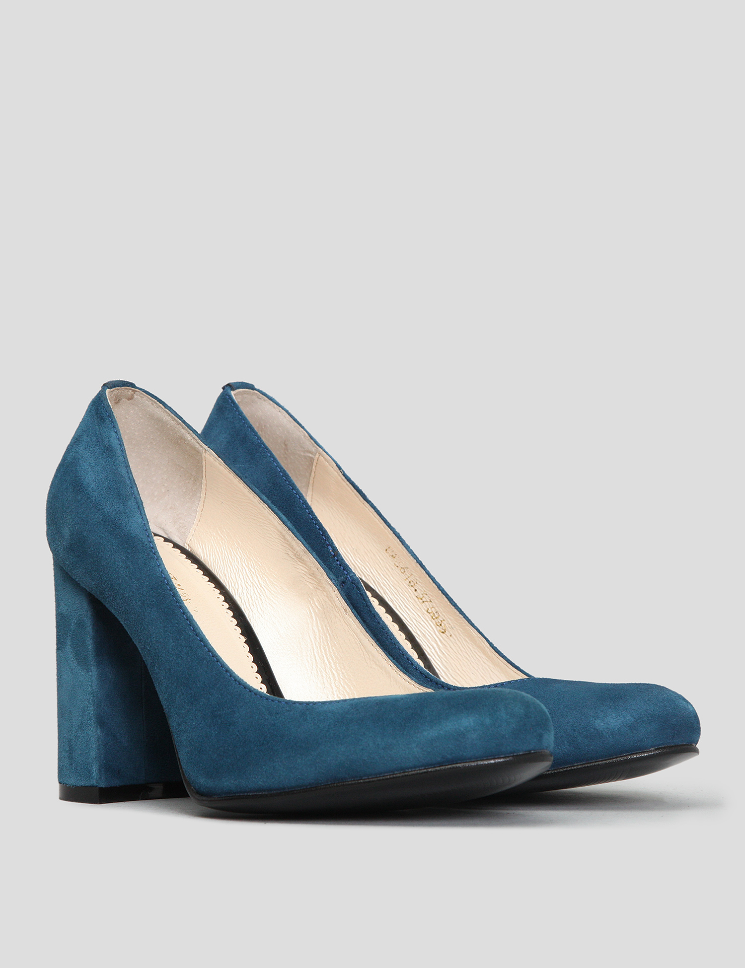 Картинка Жіночі блакитні замшеві туфлі	