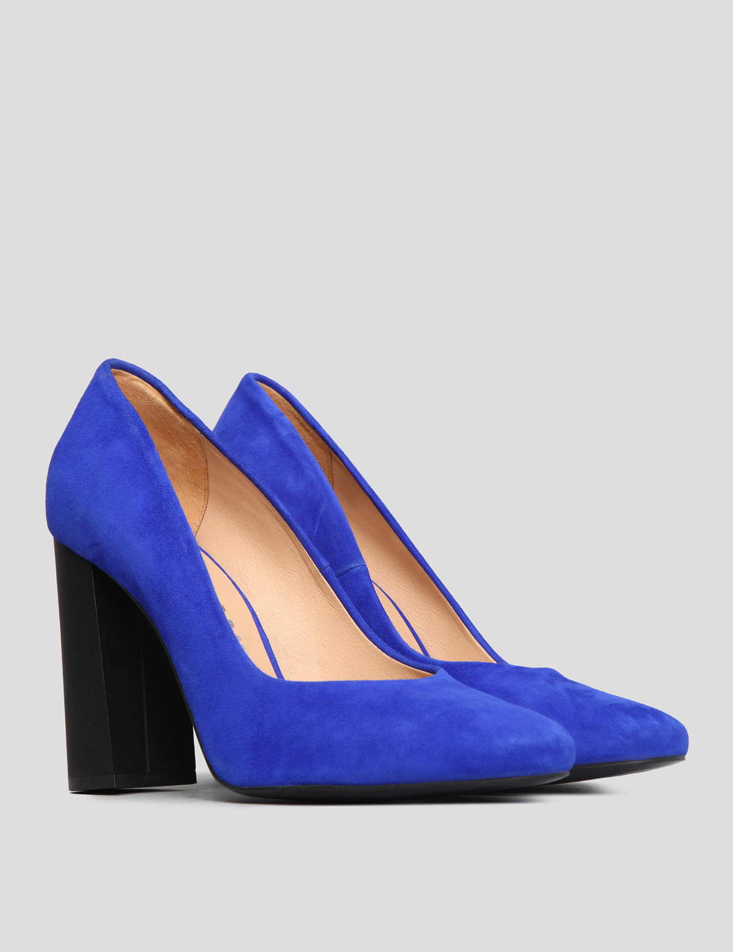 Картинка Жіночі сині замшеві туфлі