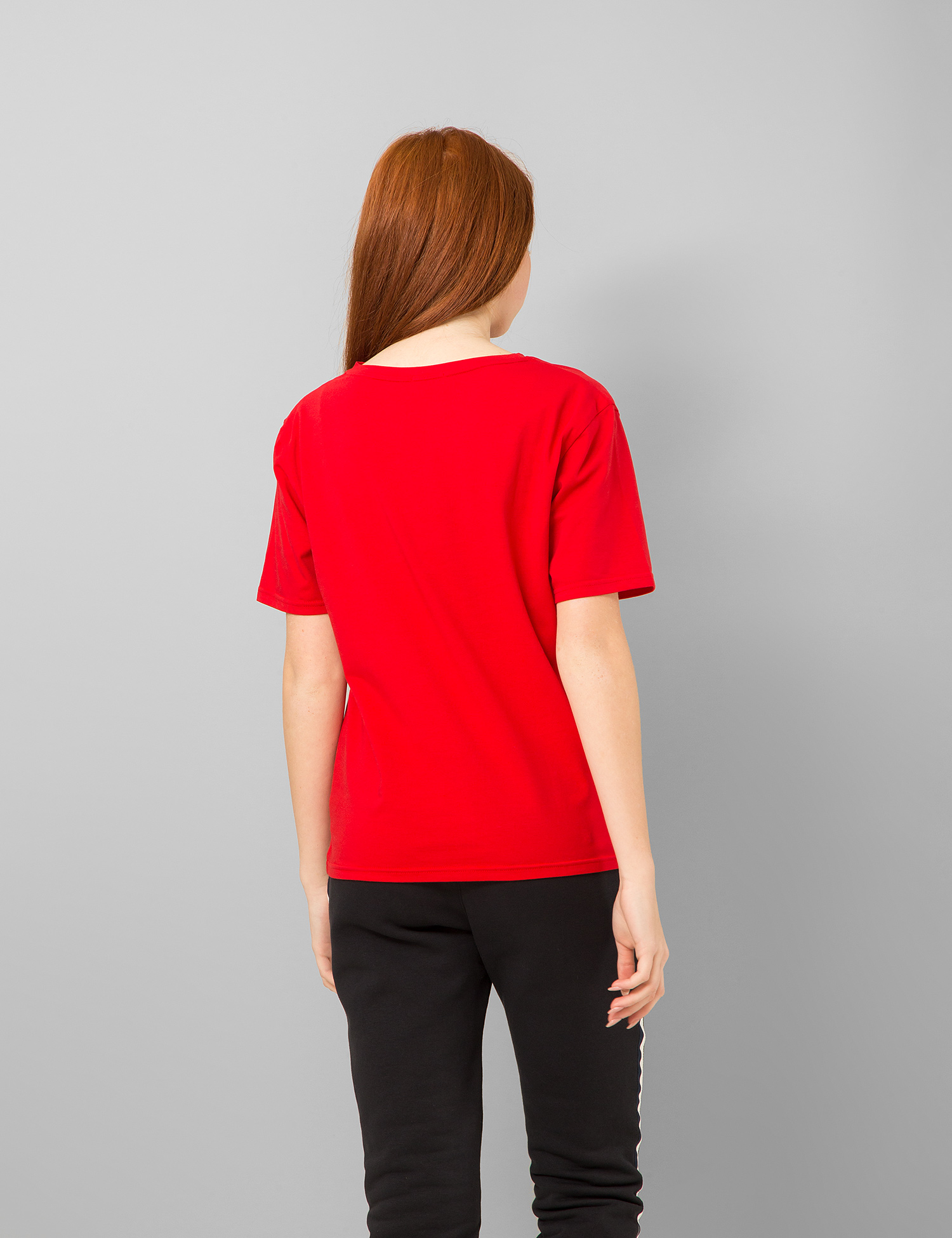 Картинка Жіноча червона футболка з принтом