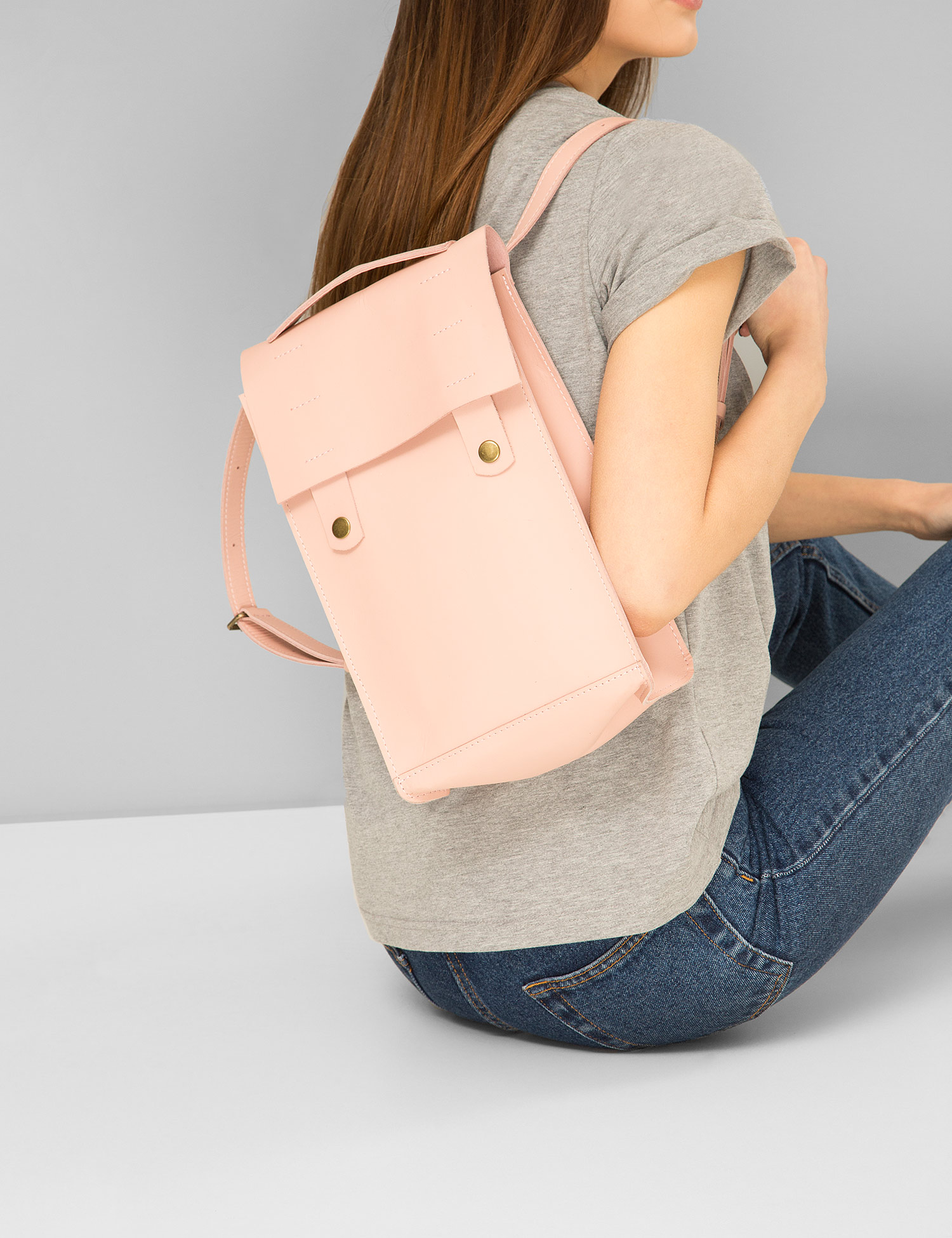 Картинка Жіночий рожевий шкіряний рюкзак