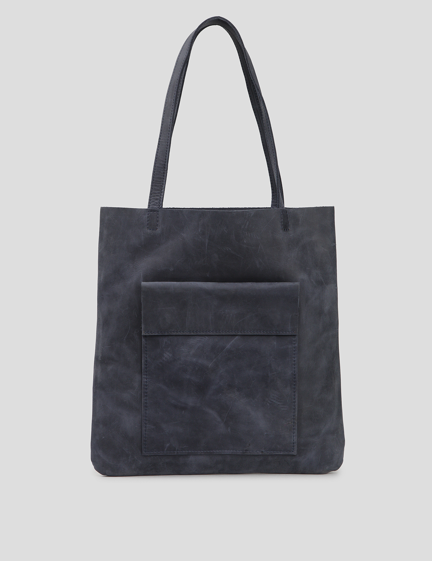 Картинка Жіноча темно-синя шкіряна сумка на плече