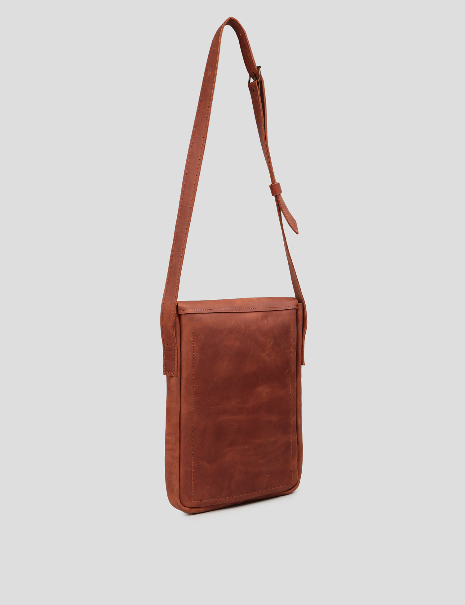Картинка Руда шкіряна сумка месенджер