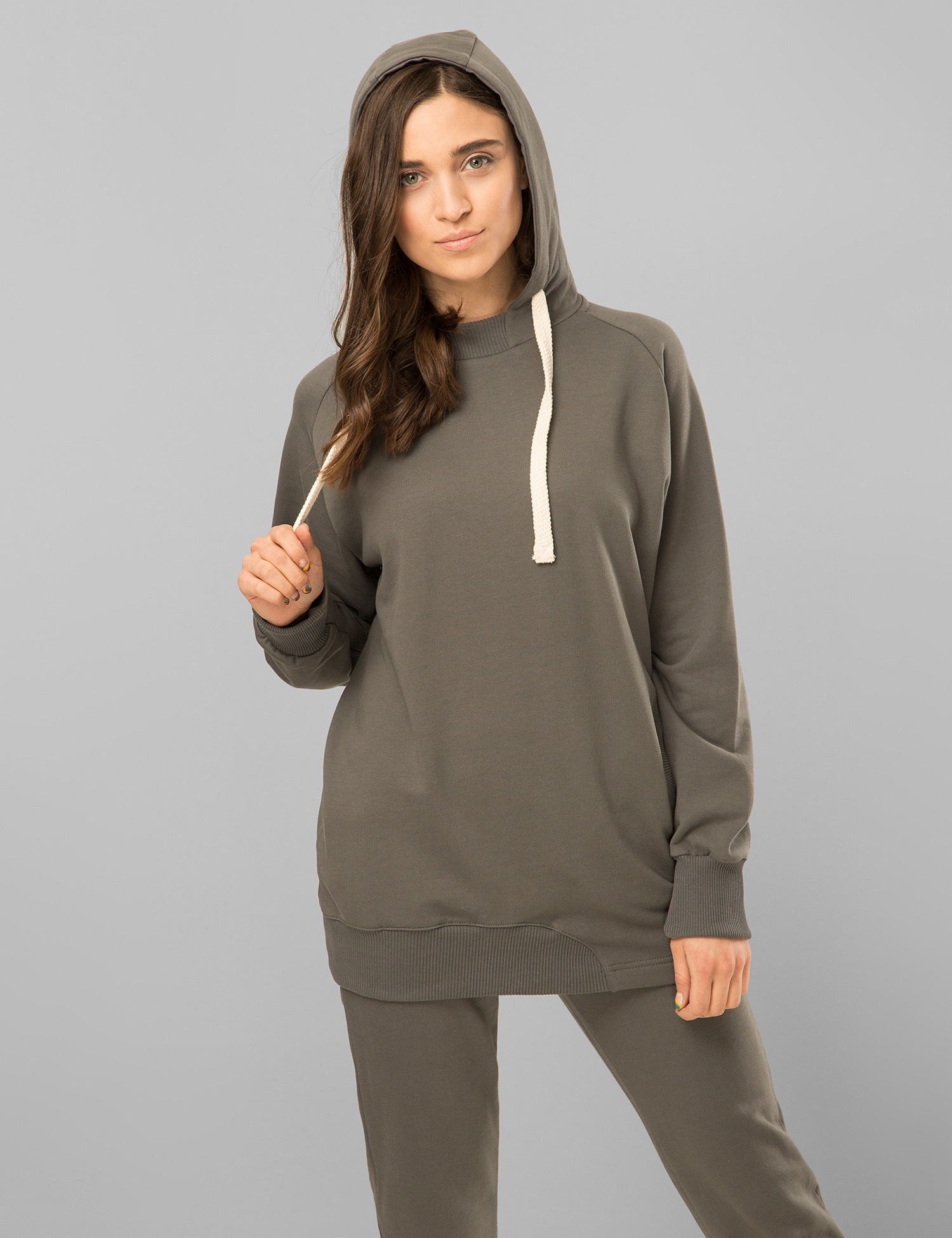 Картинка Жіноче зелене утеплене худі