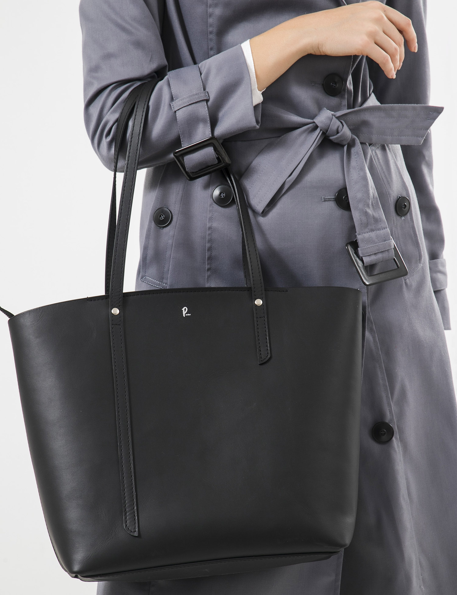 Картинка Жіноча чорна шкіряна сумка