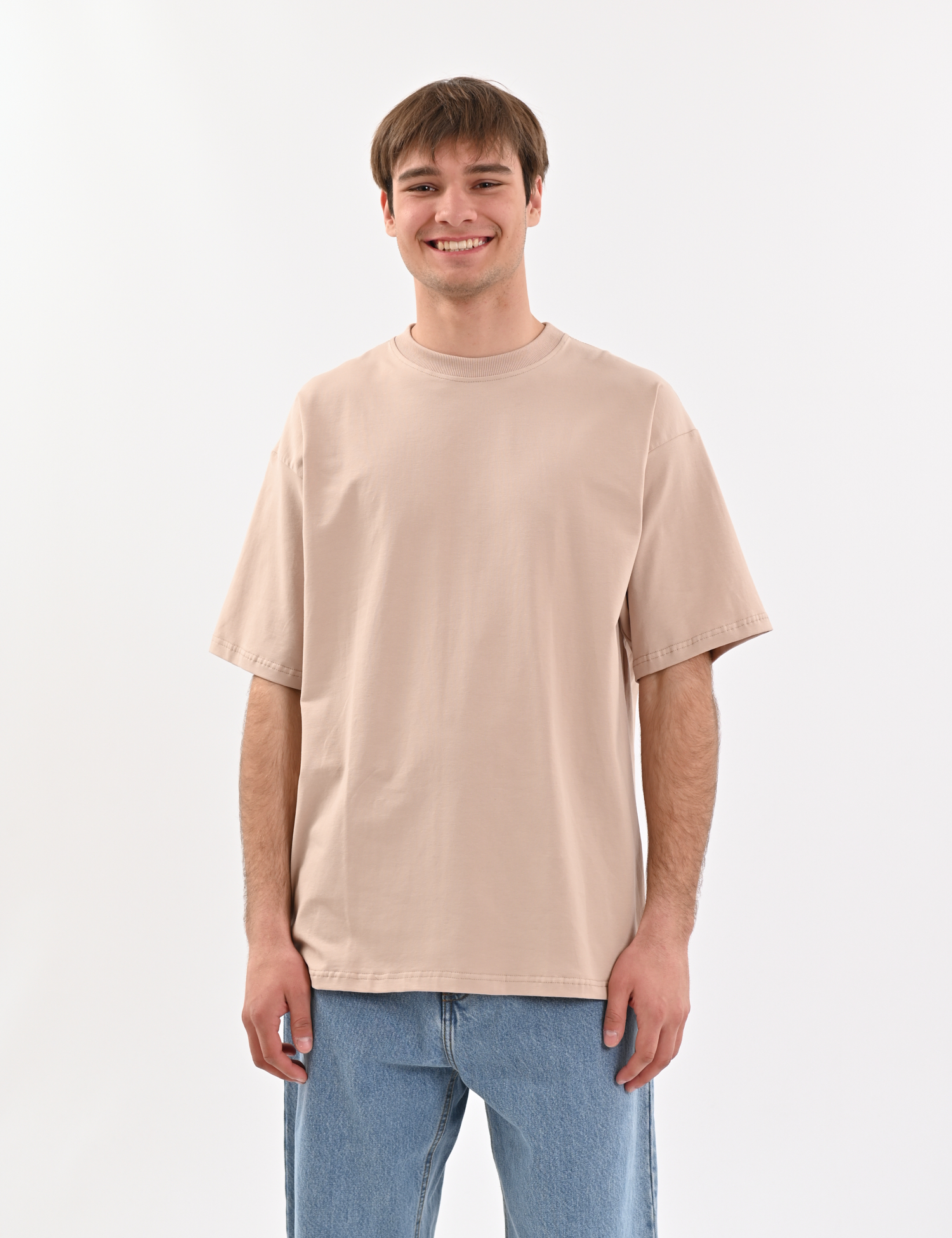 Картинка Оверсайз футболка світло-коричнева