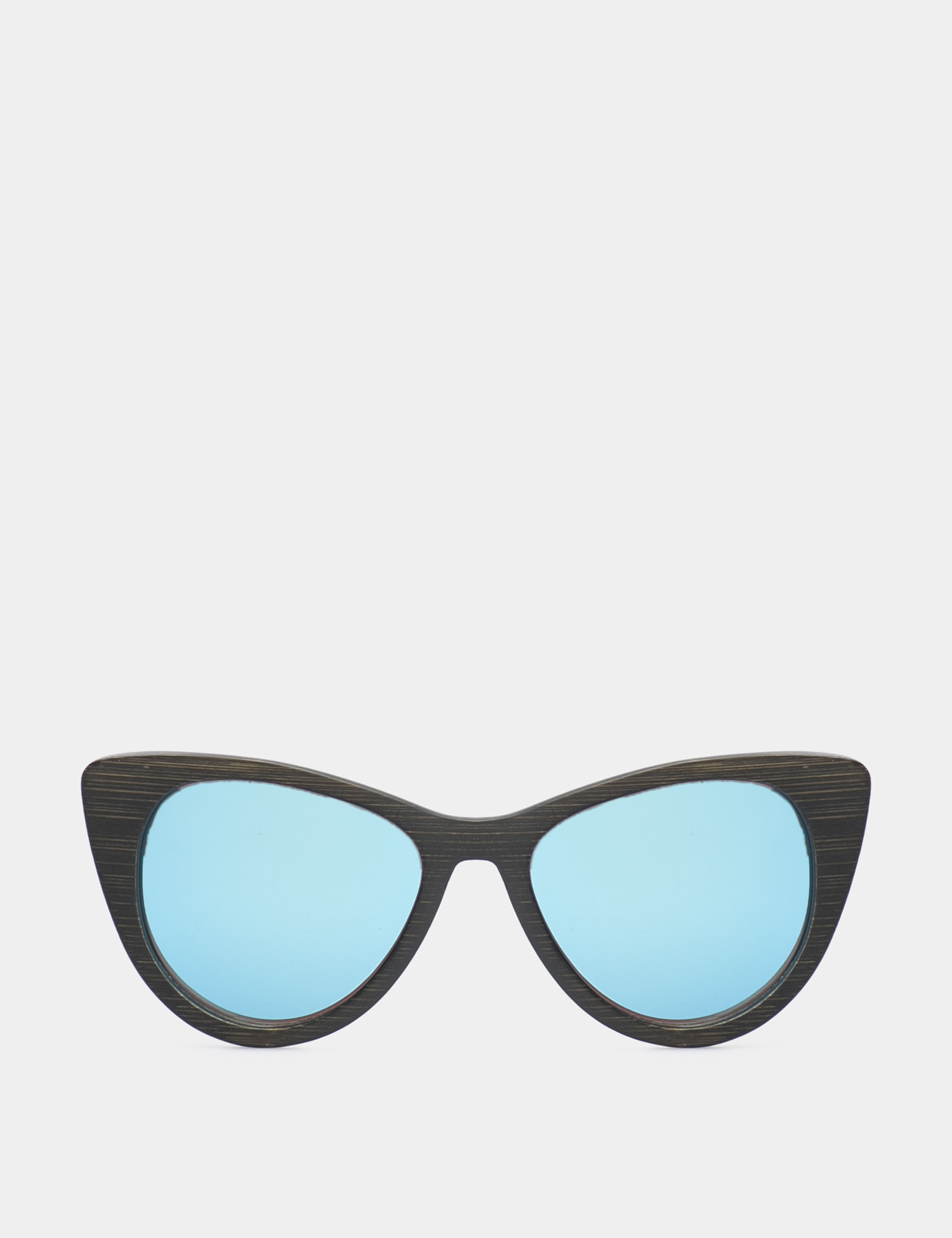 Картинка Cині сонцезахисні окуляри з дерев'яною оправою