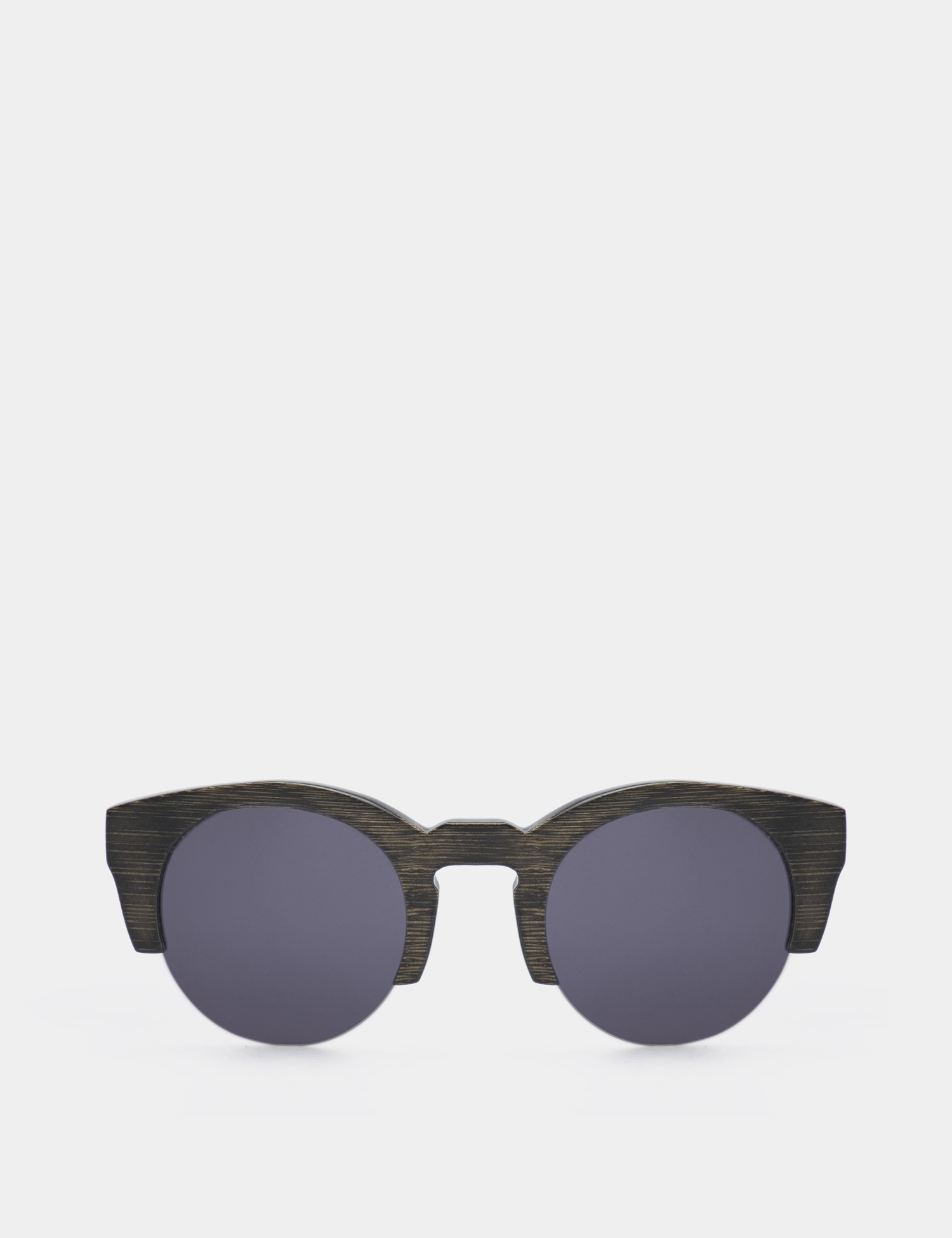 Картинка Сірі сонцезахисні окуляри з дерев'яною оправою