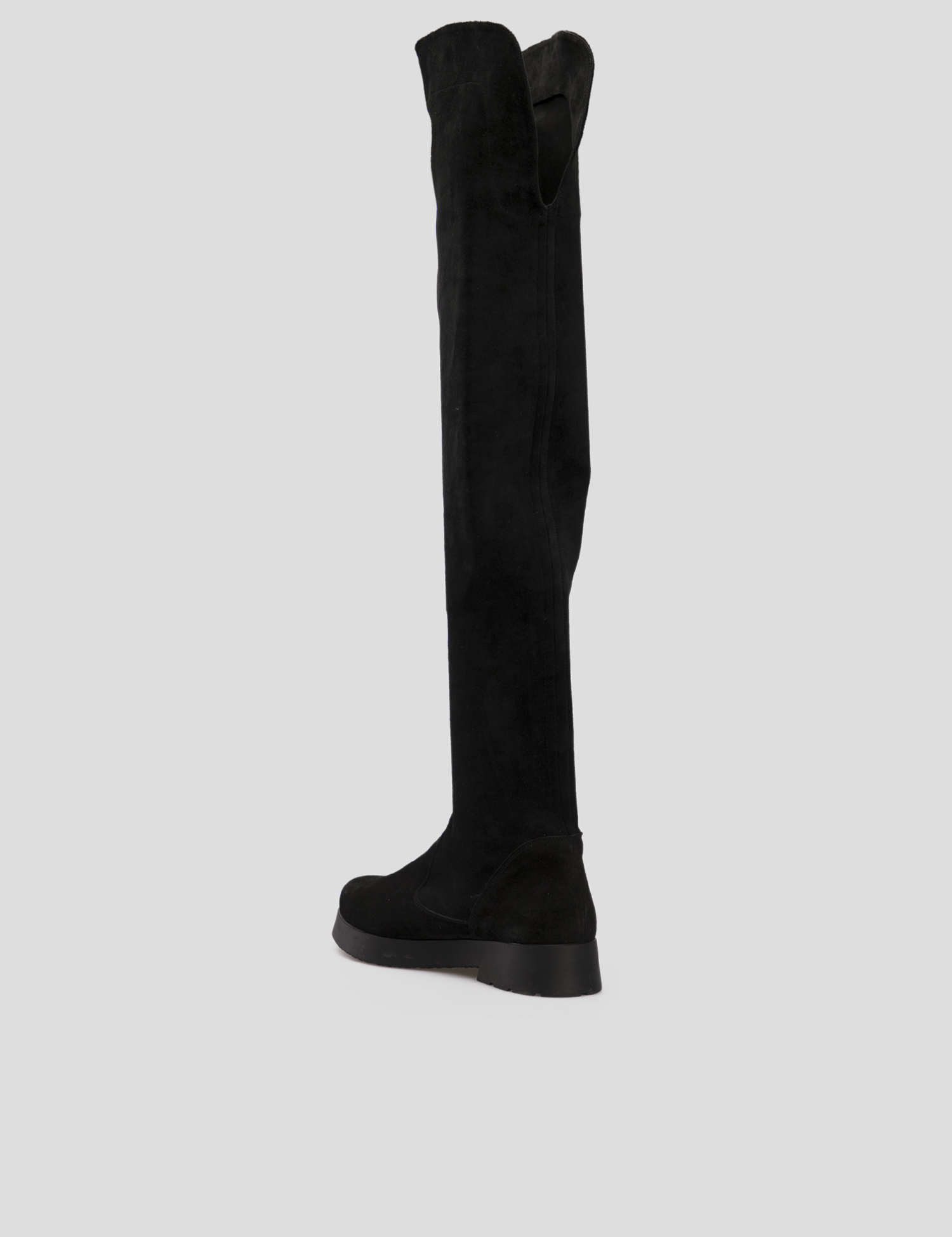 Картинка Жіночі чорні замшеві чоботи