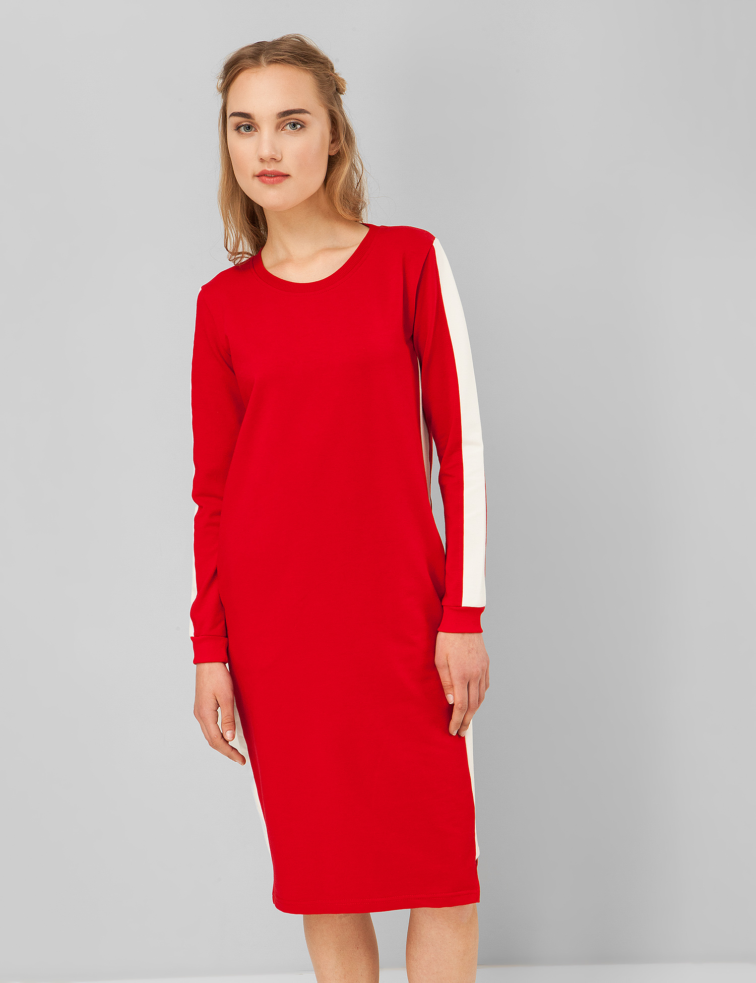 Картинка Жіноча червона сукня-світшот