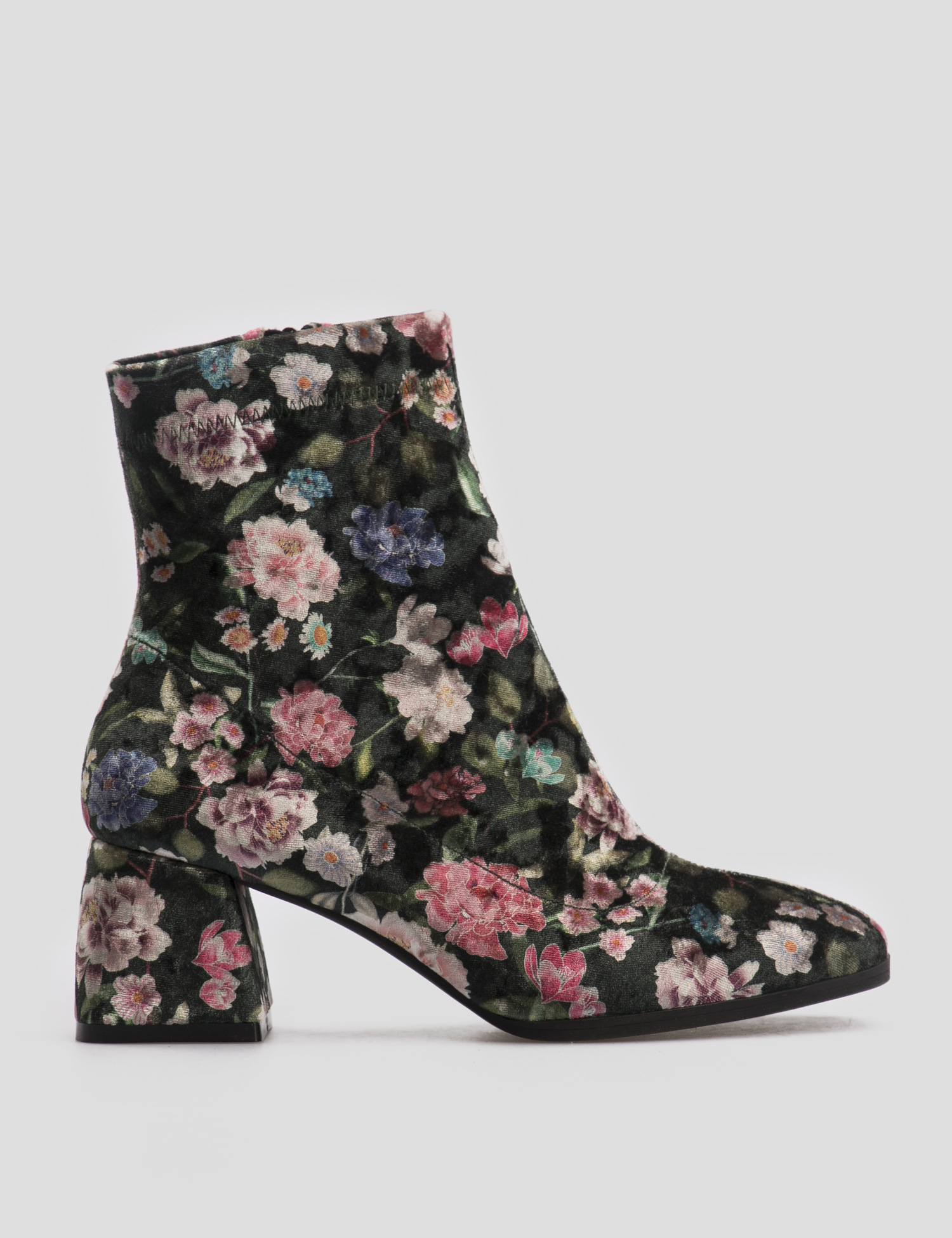 Картинка Жіночі шкіряні черевики з квітковим візерунком