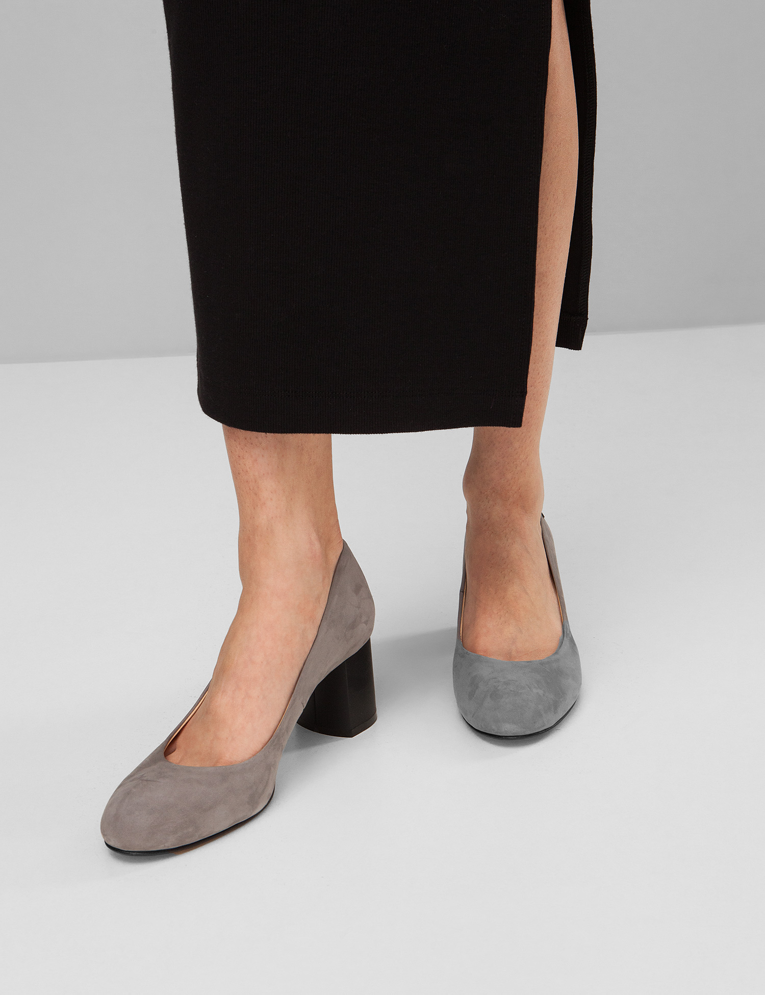 Картинка Жіночі сірі шкіряні туфлі