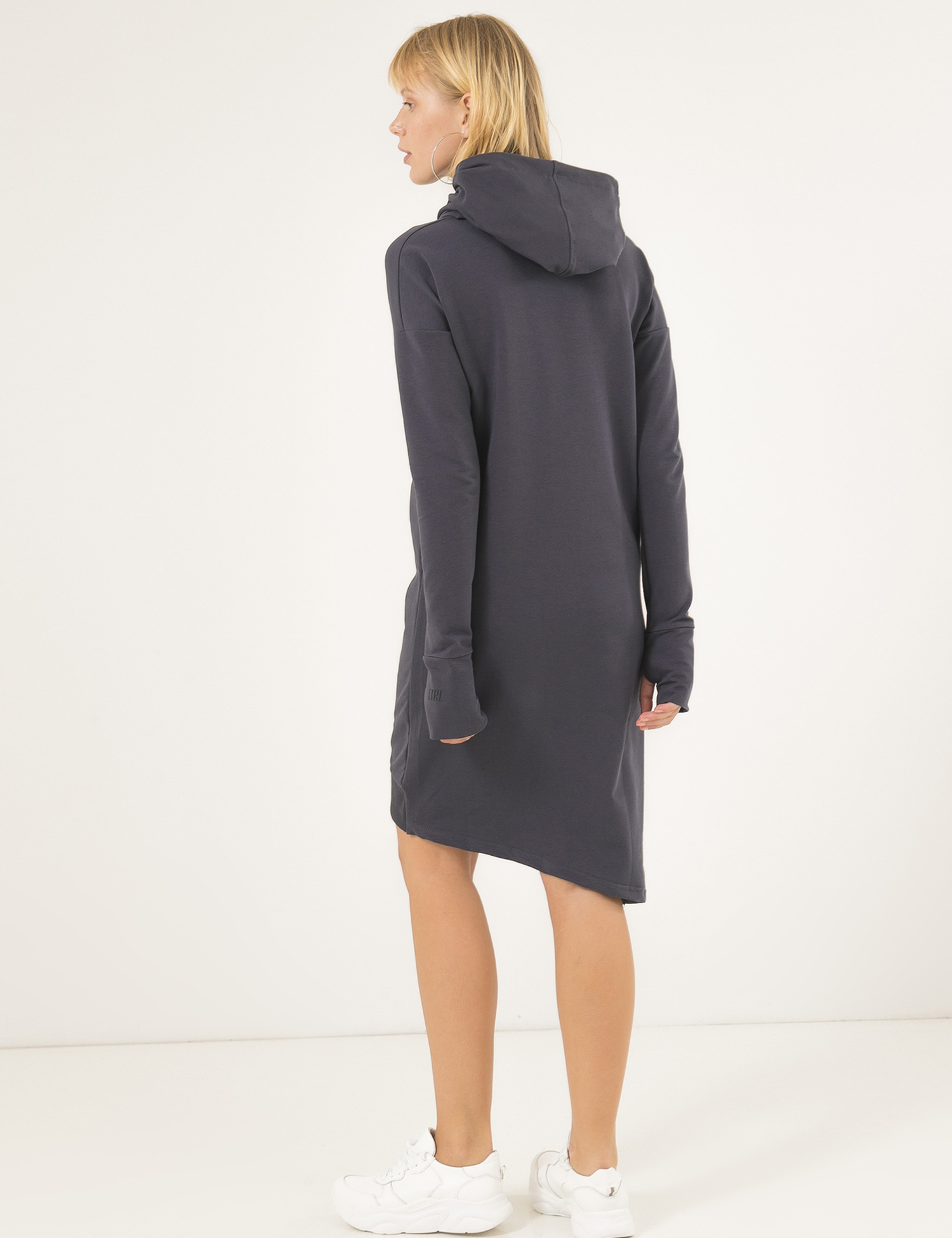 Картинка Сіра сукня-худі з капюшоном