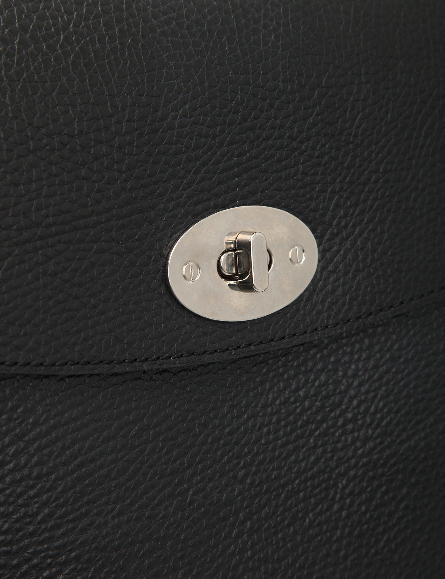 Картинка Жіноча чорна шкіряна сумка на плече	
