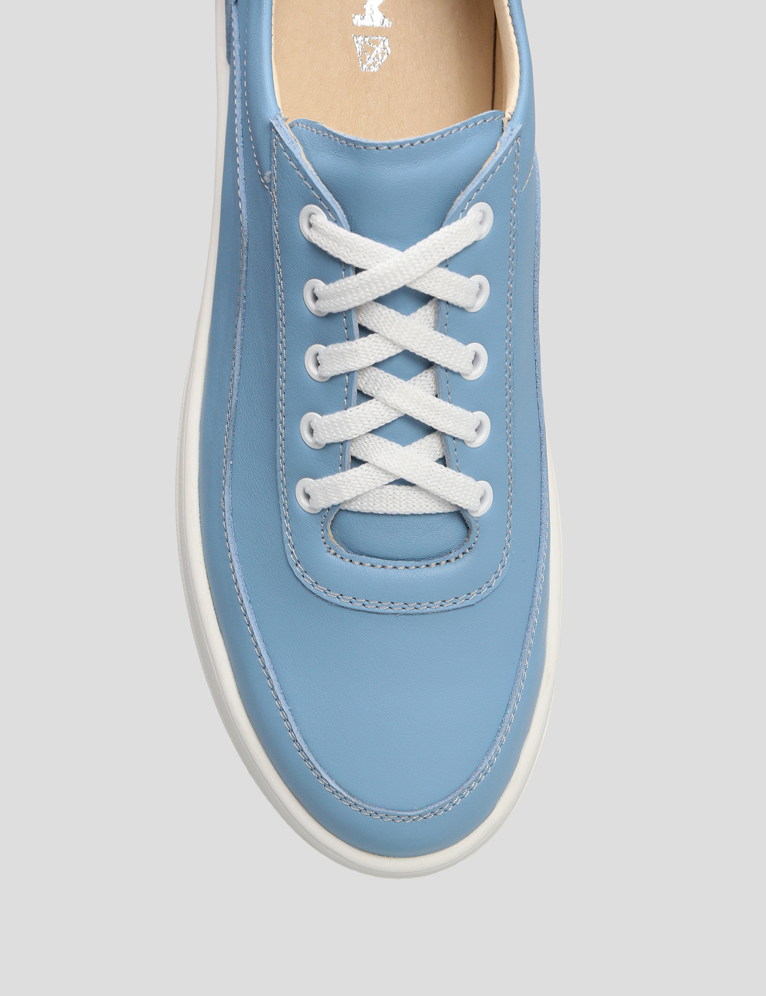 Картинка Жіночі блакитні шкіряні кросівки