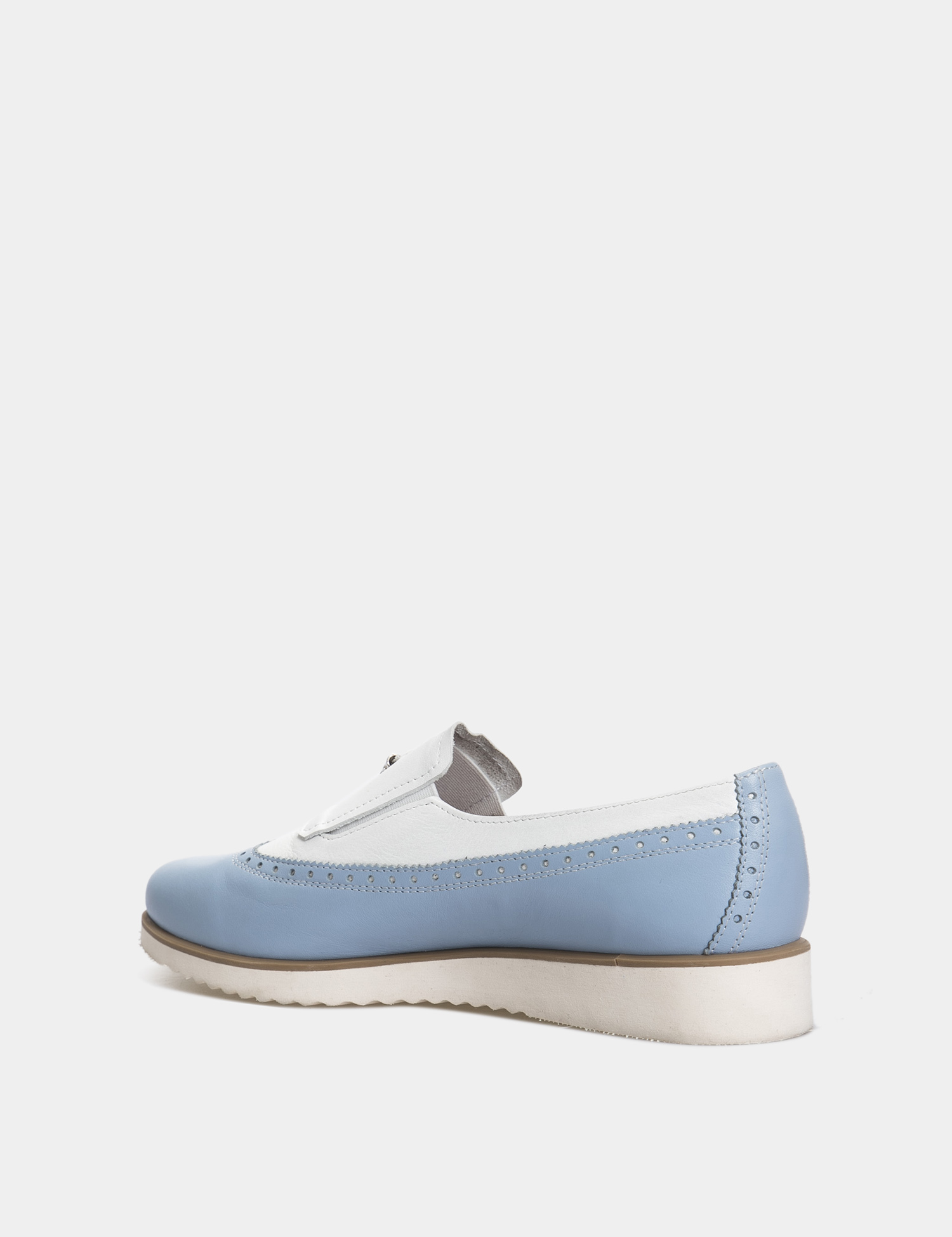 Картинка Жіночі блакитні шкіряні туфлі