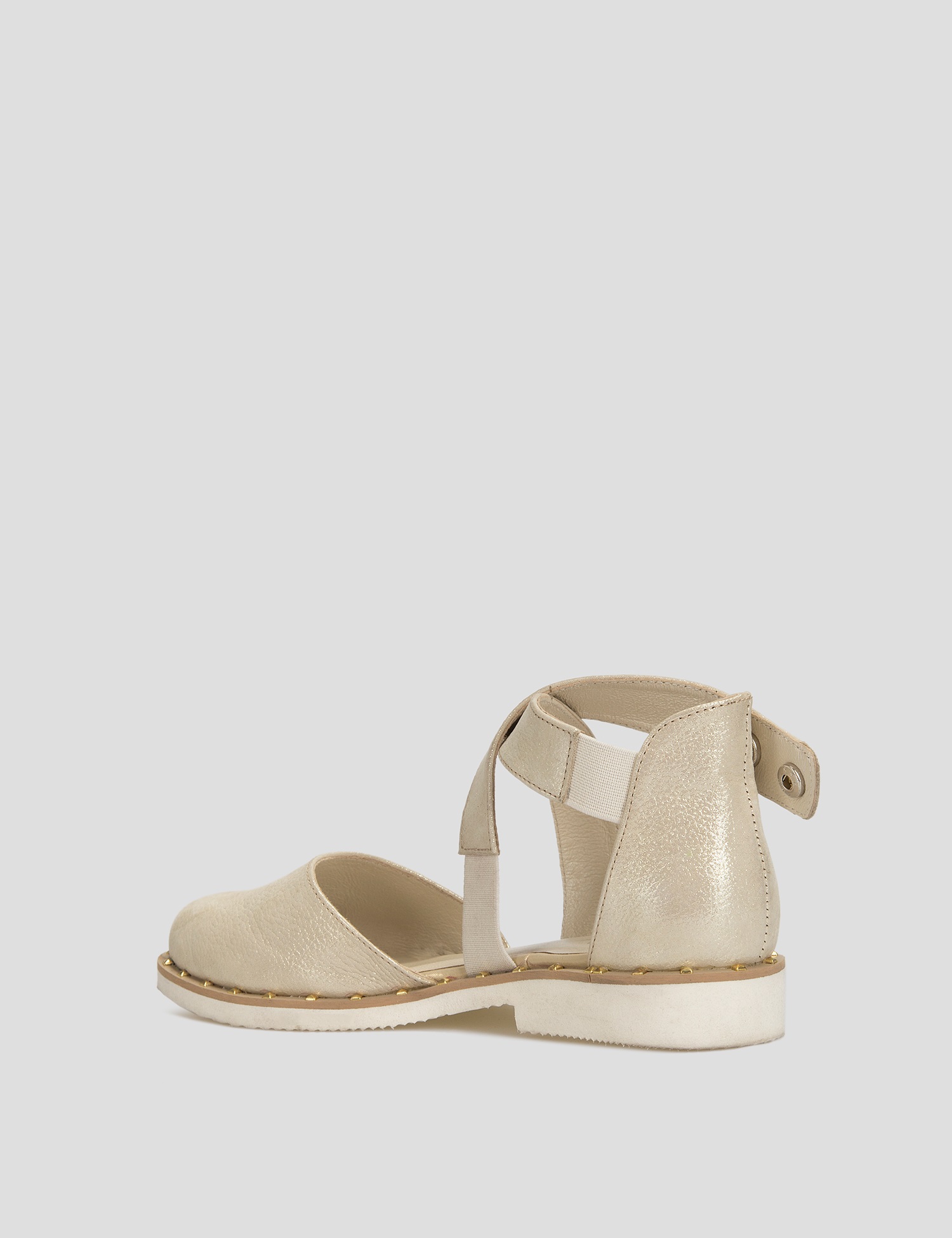 Картинка Жіночі бежеві шкіряні босоніжки