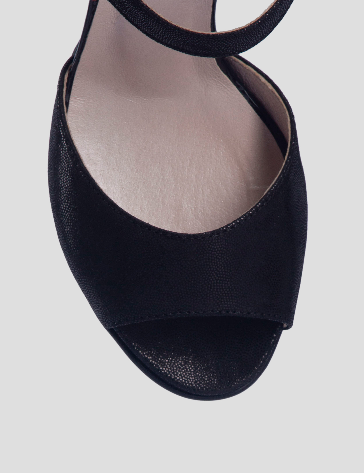 Картинка Жіночі чорні шкіряні босоніжки