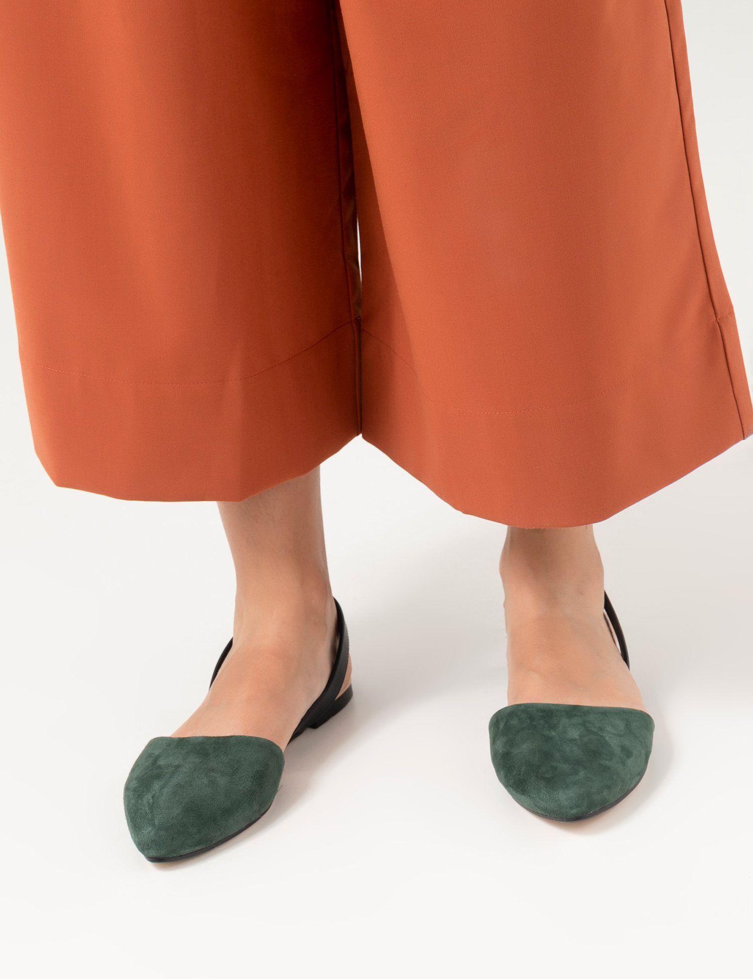 Картинка Жіночі зелені замшеві босоніжки