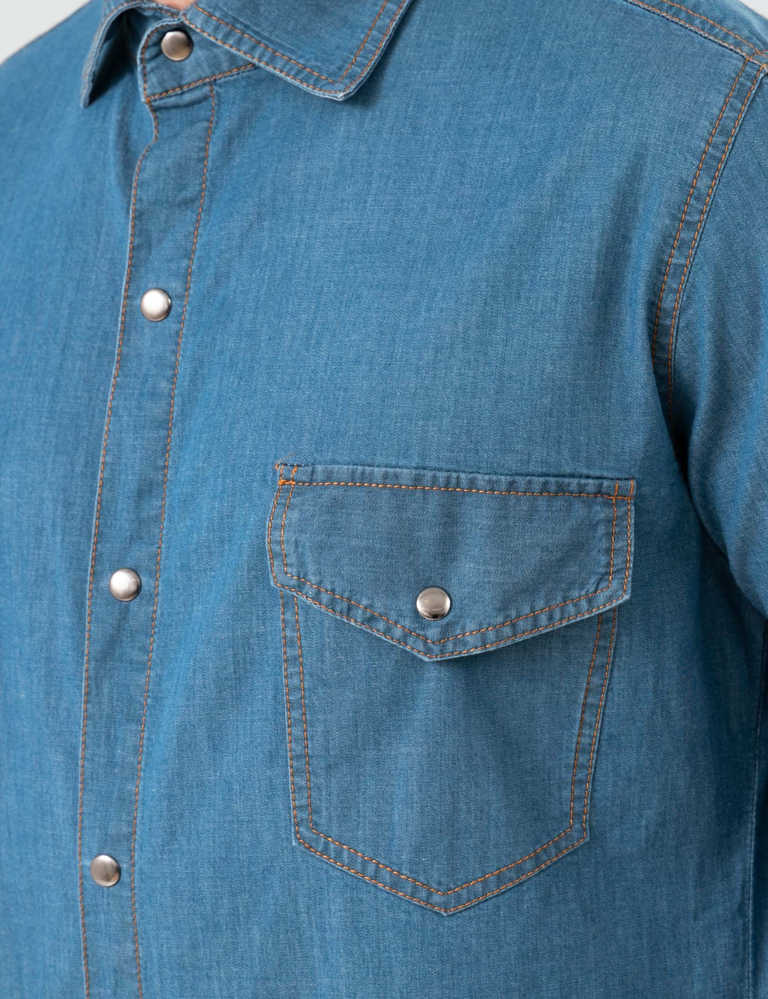 Картинка Чоловіча синя джинсова сорочка
