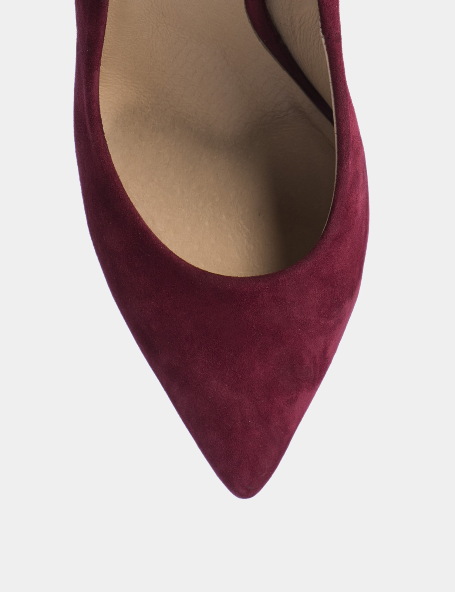 Картинка Жіночі замшеві бордові туфлі на підборах