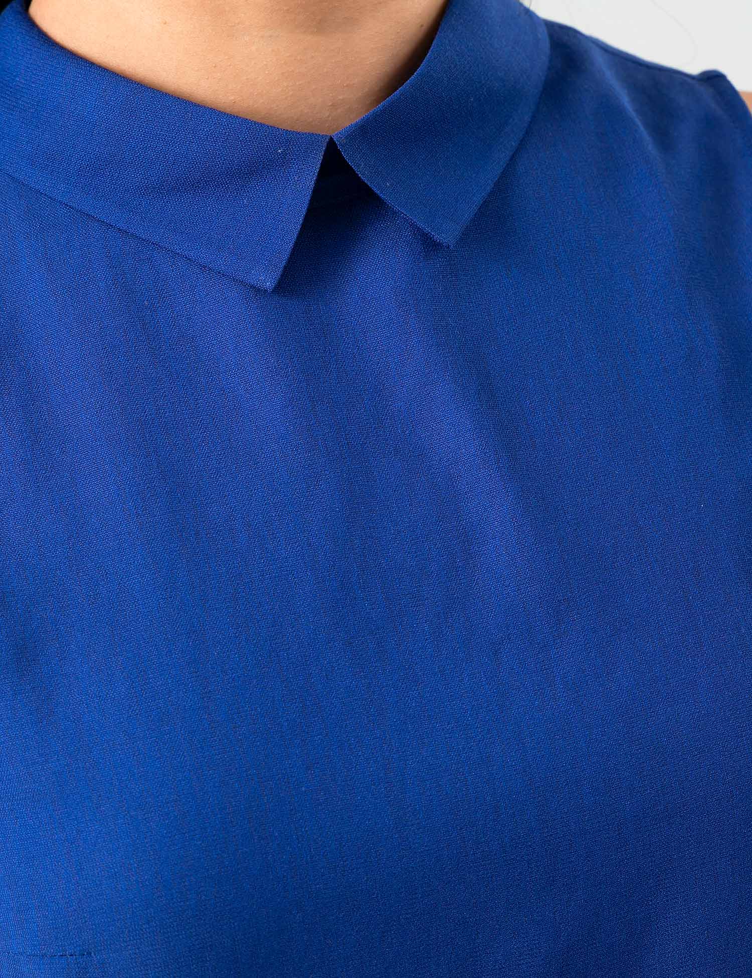 Картинка Жіноча синя асиметрична блуза