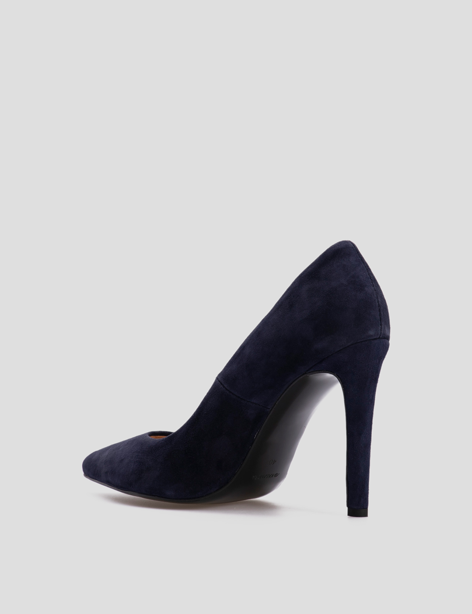 Картинка Жіночі сині замшеві туфлі