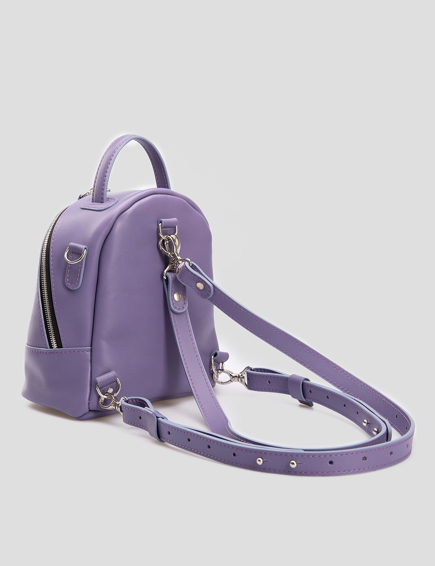 Картинка Жіночий фіолетовий шкіряний рюкзак