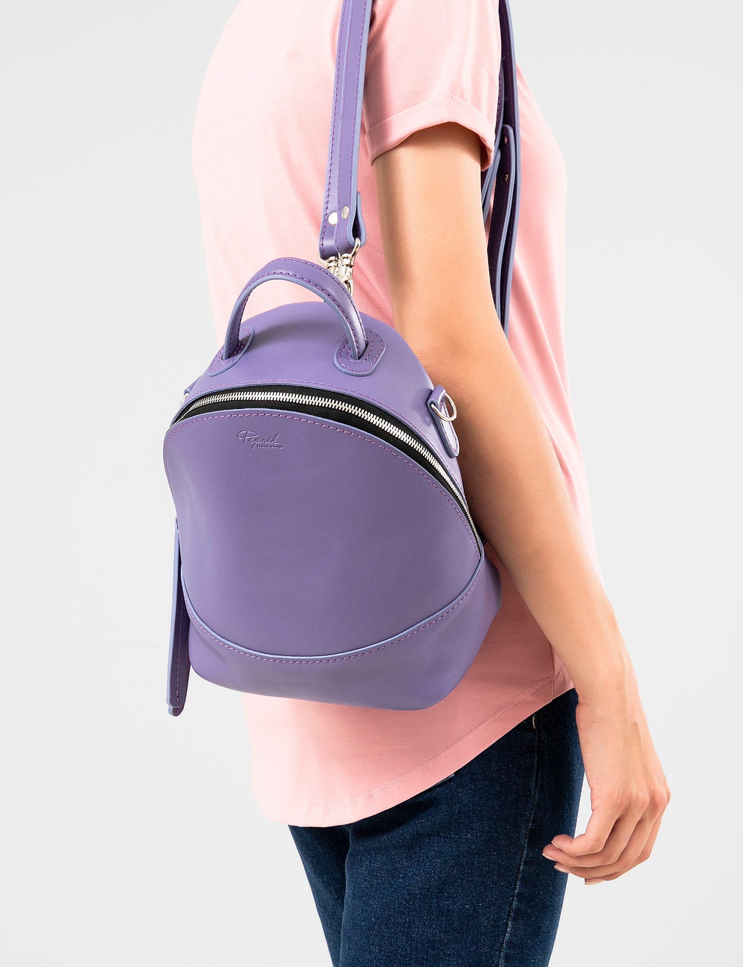 Картинка Жіночий фіолетовий шкіряний рюкзак