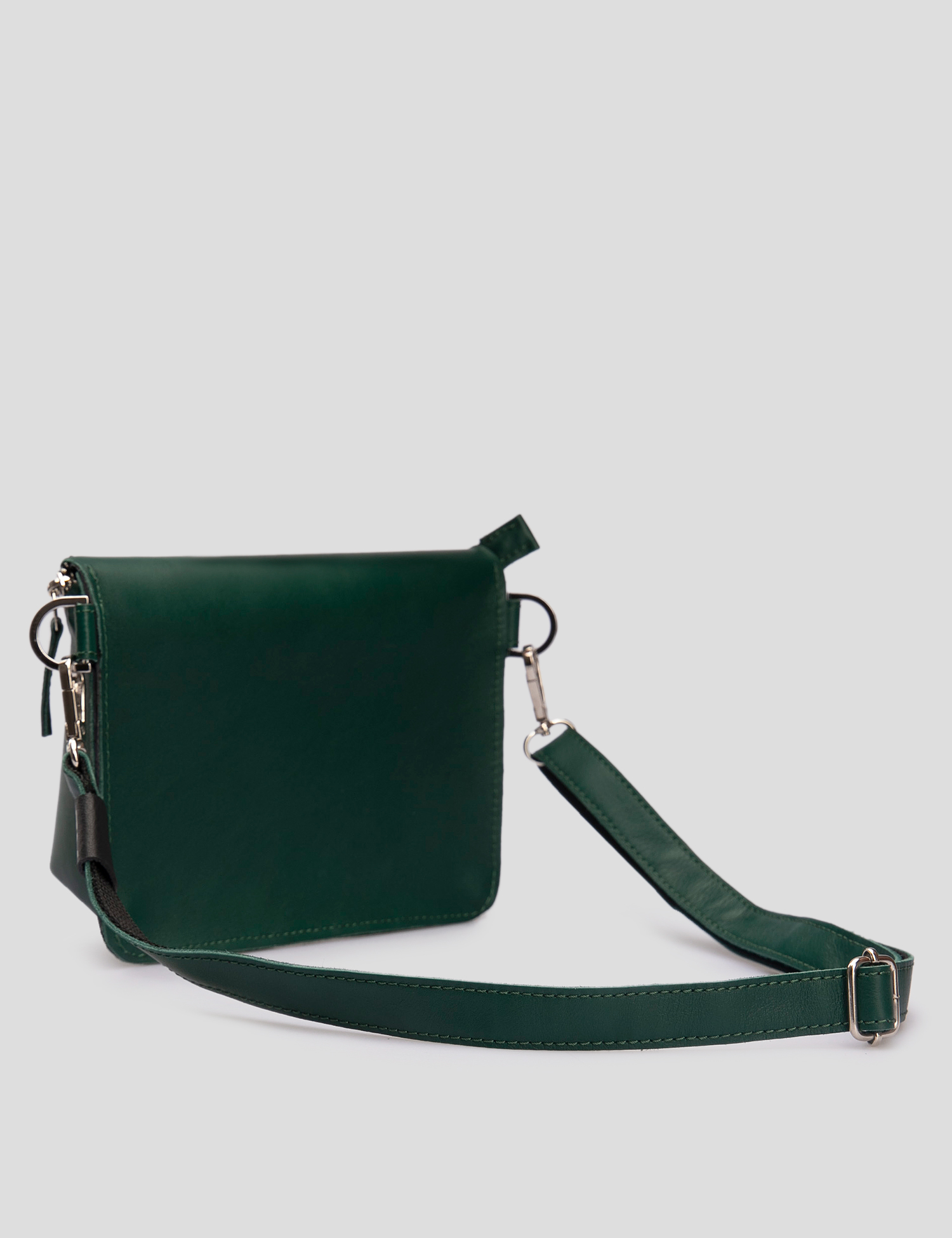 Картинка Жіноча зелена шкіряна поясна сумка