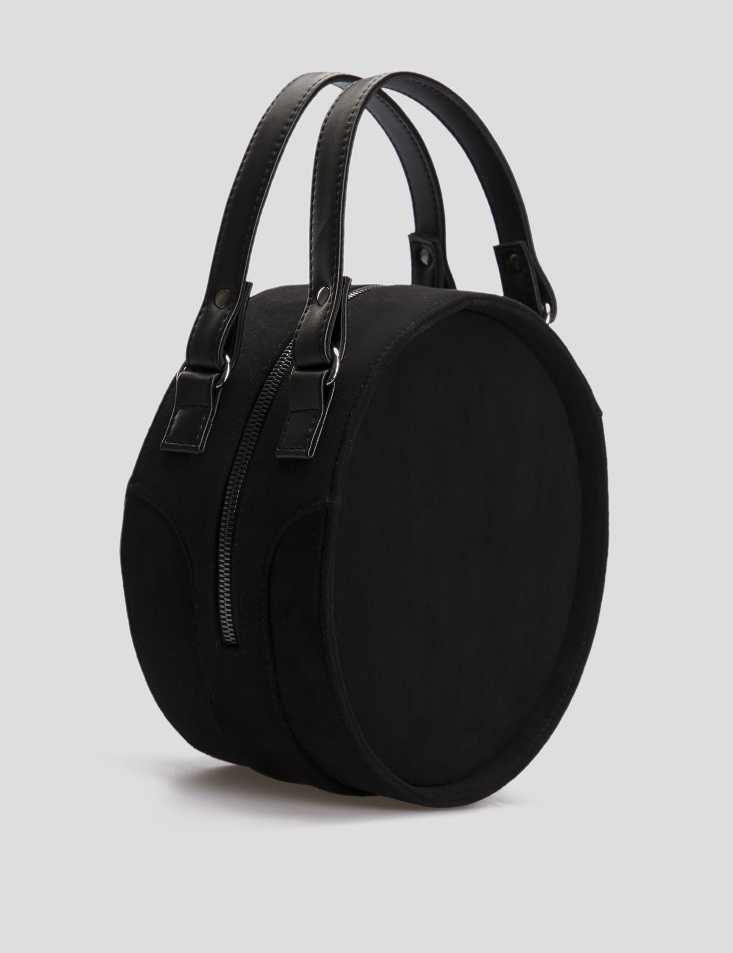 Картинка Жіноча чорна замшева сумка