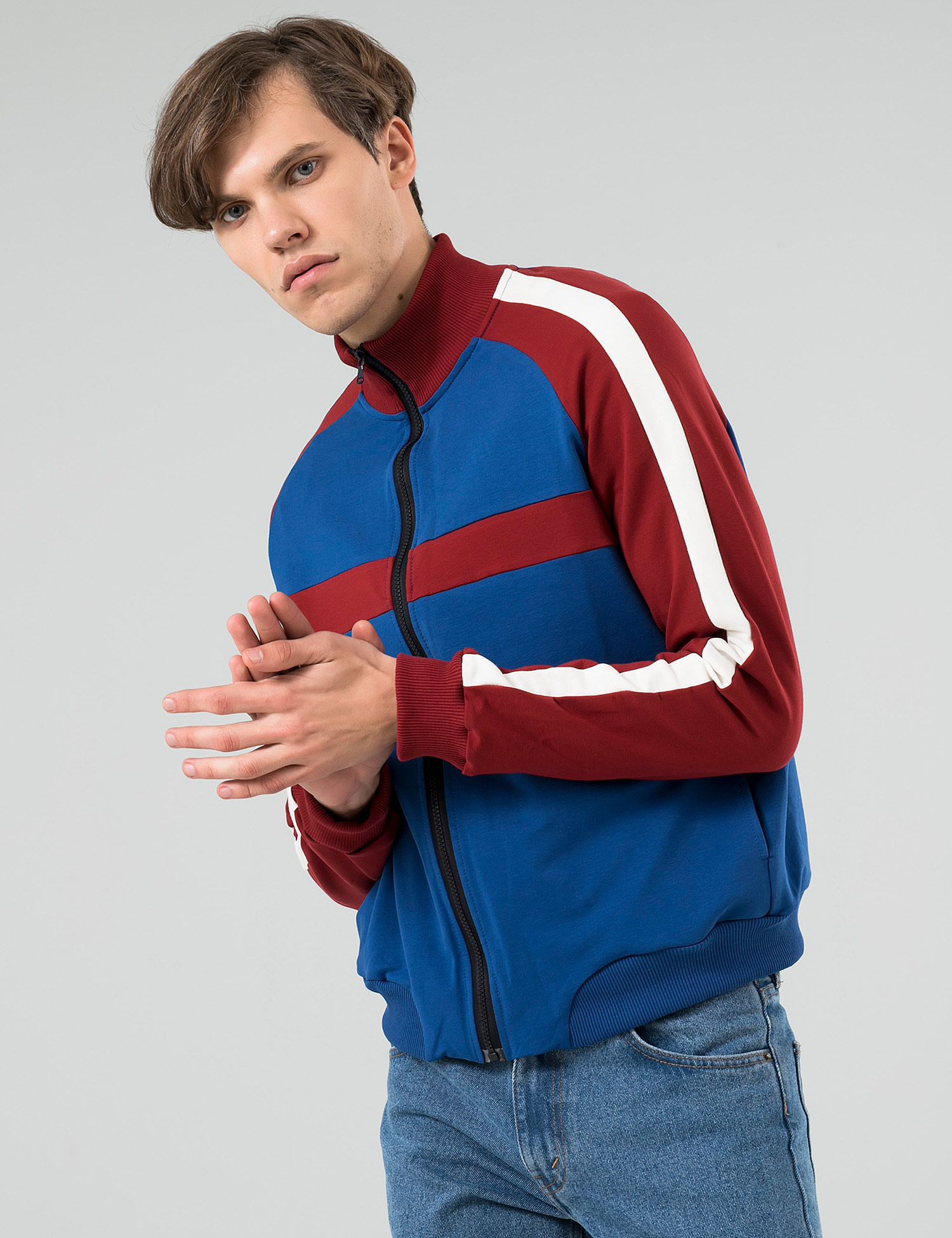 Картинка Чоловіча бордово-синя куртка