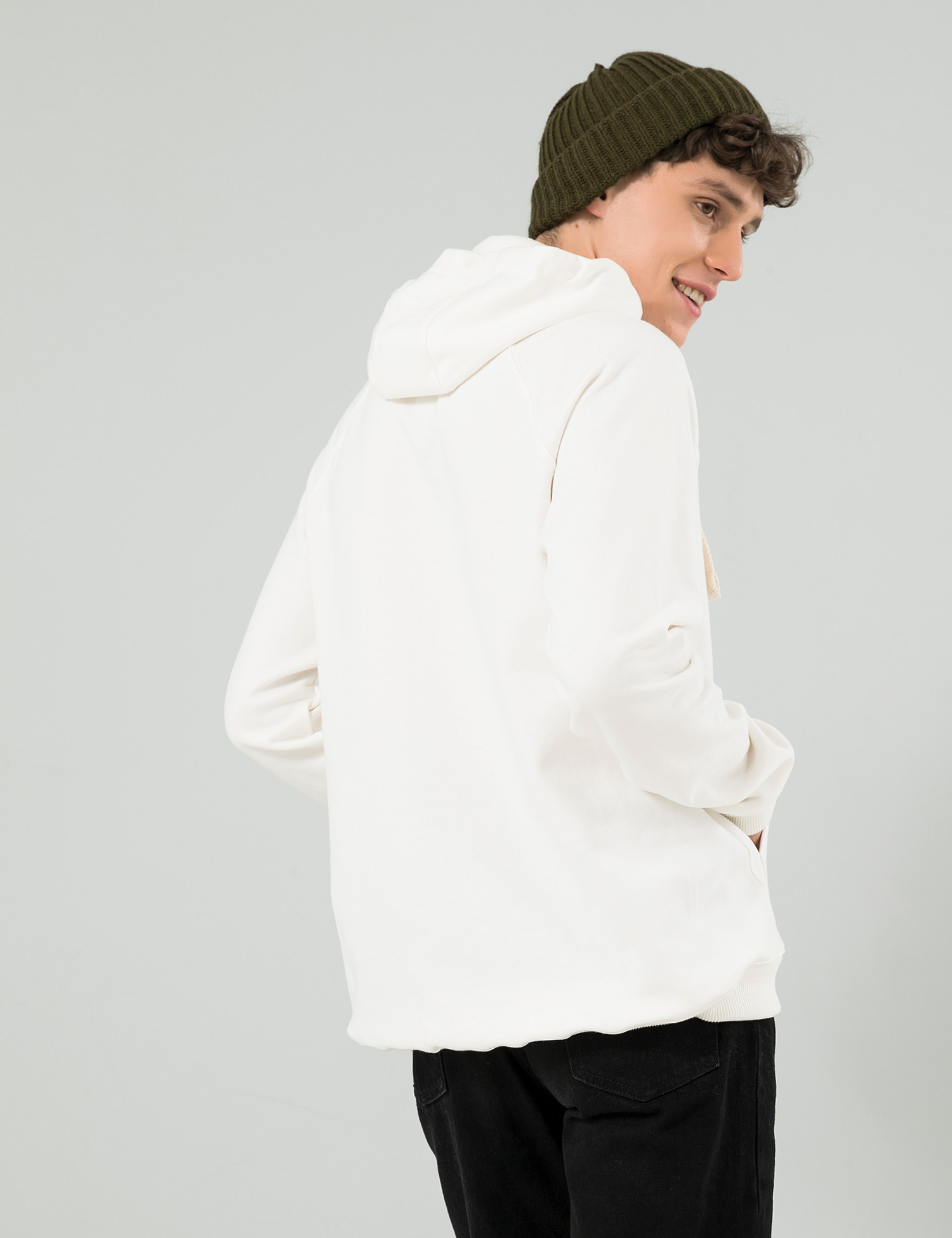 Картинка Чоловічий білий худі з капюшоном