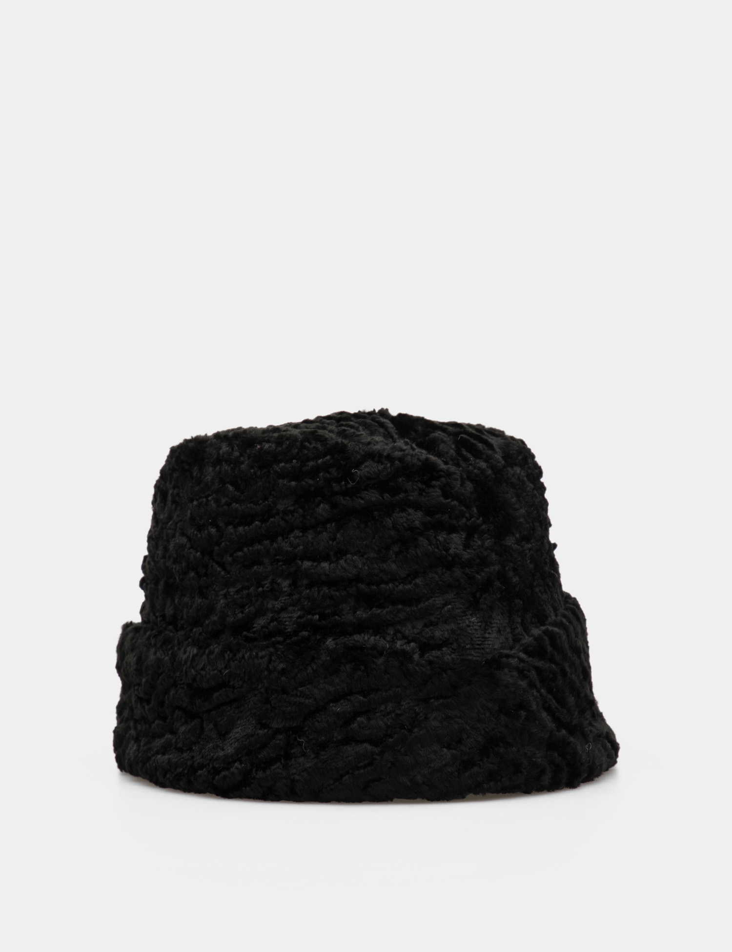 Картинка Жіночий чорний капелюх зі штучного хутра