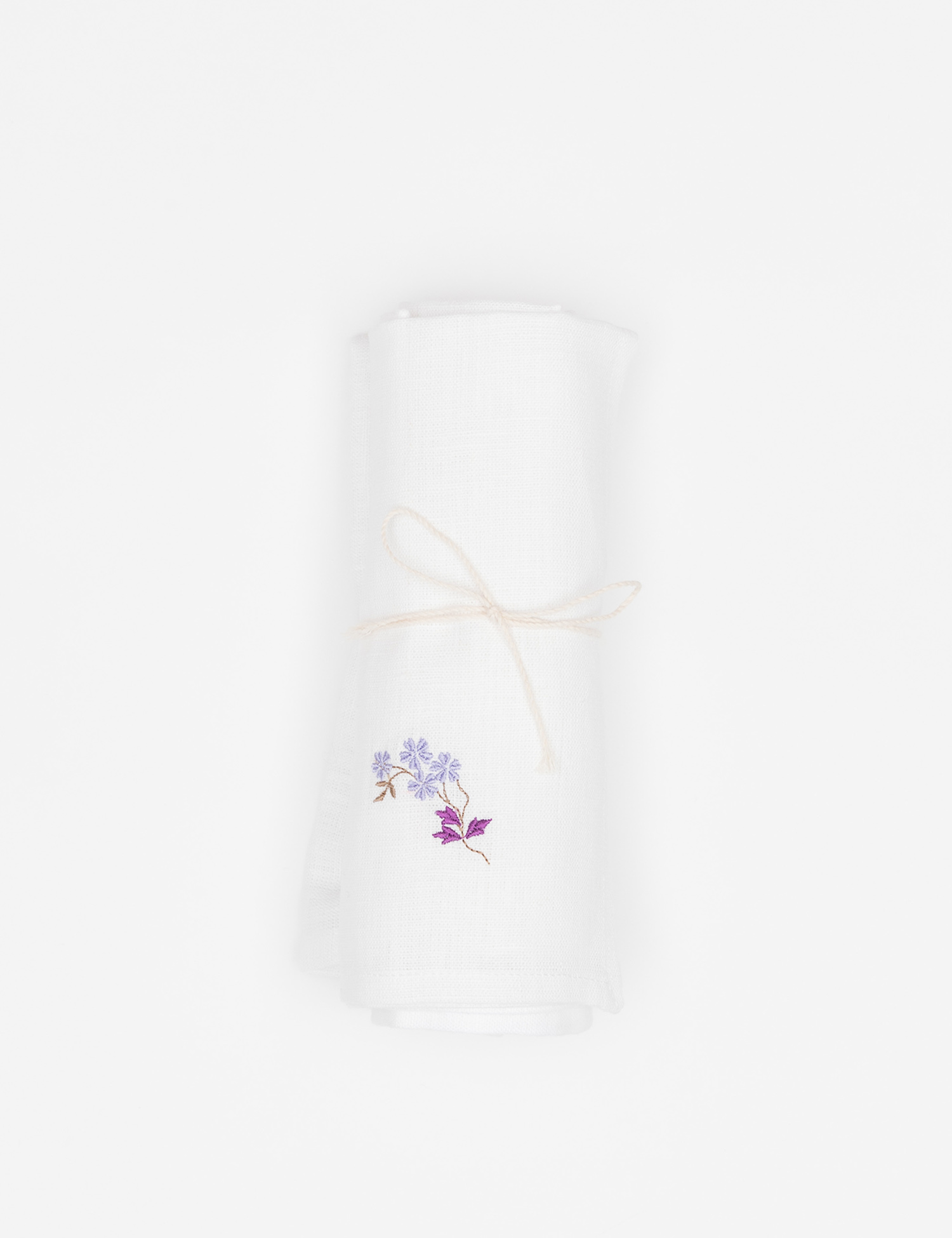 Картинка Набір білих лляних серветок 45*45 см