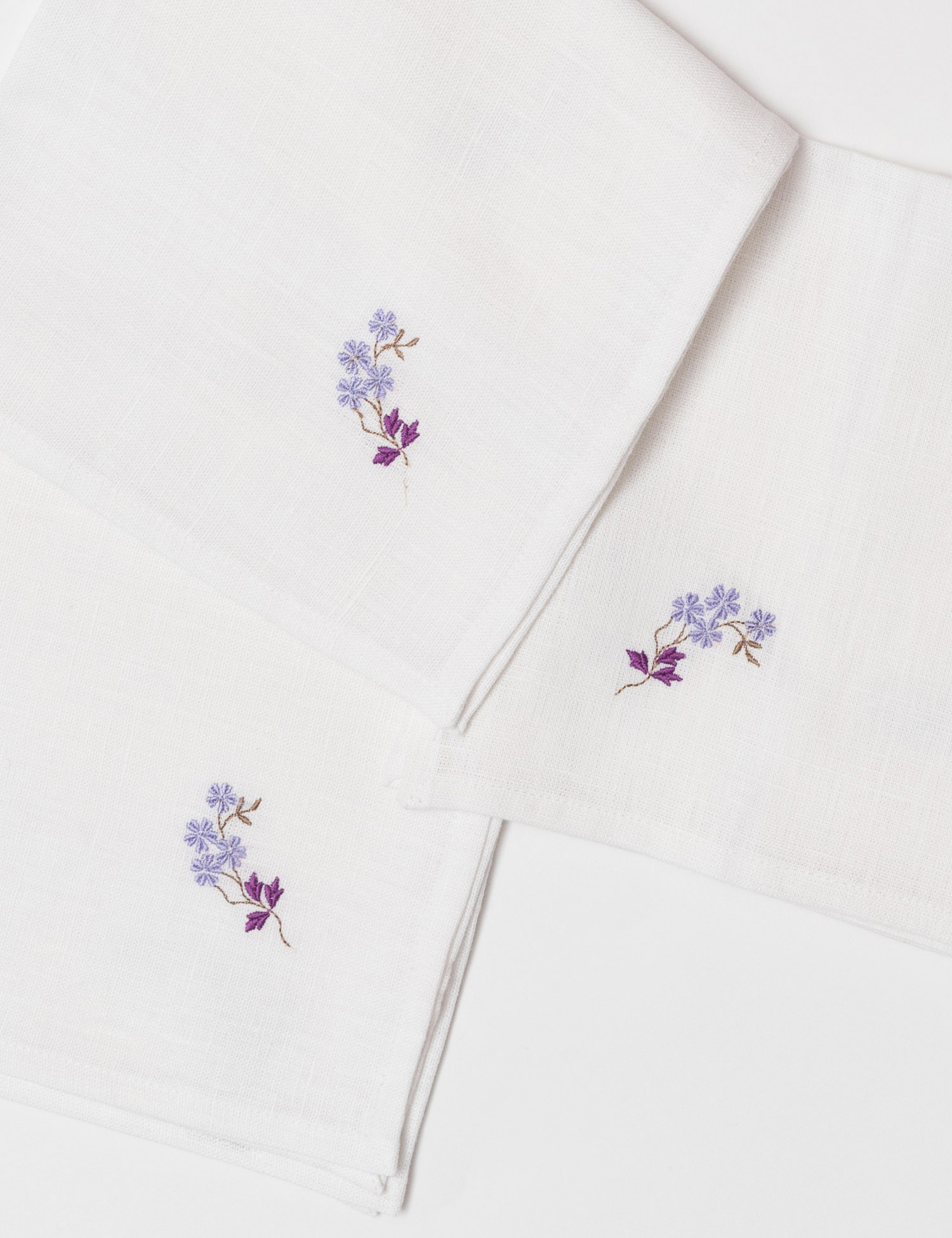 Картинка Набір білих лляних серветок 45*45 см