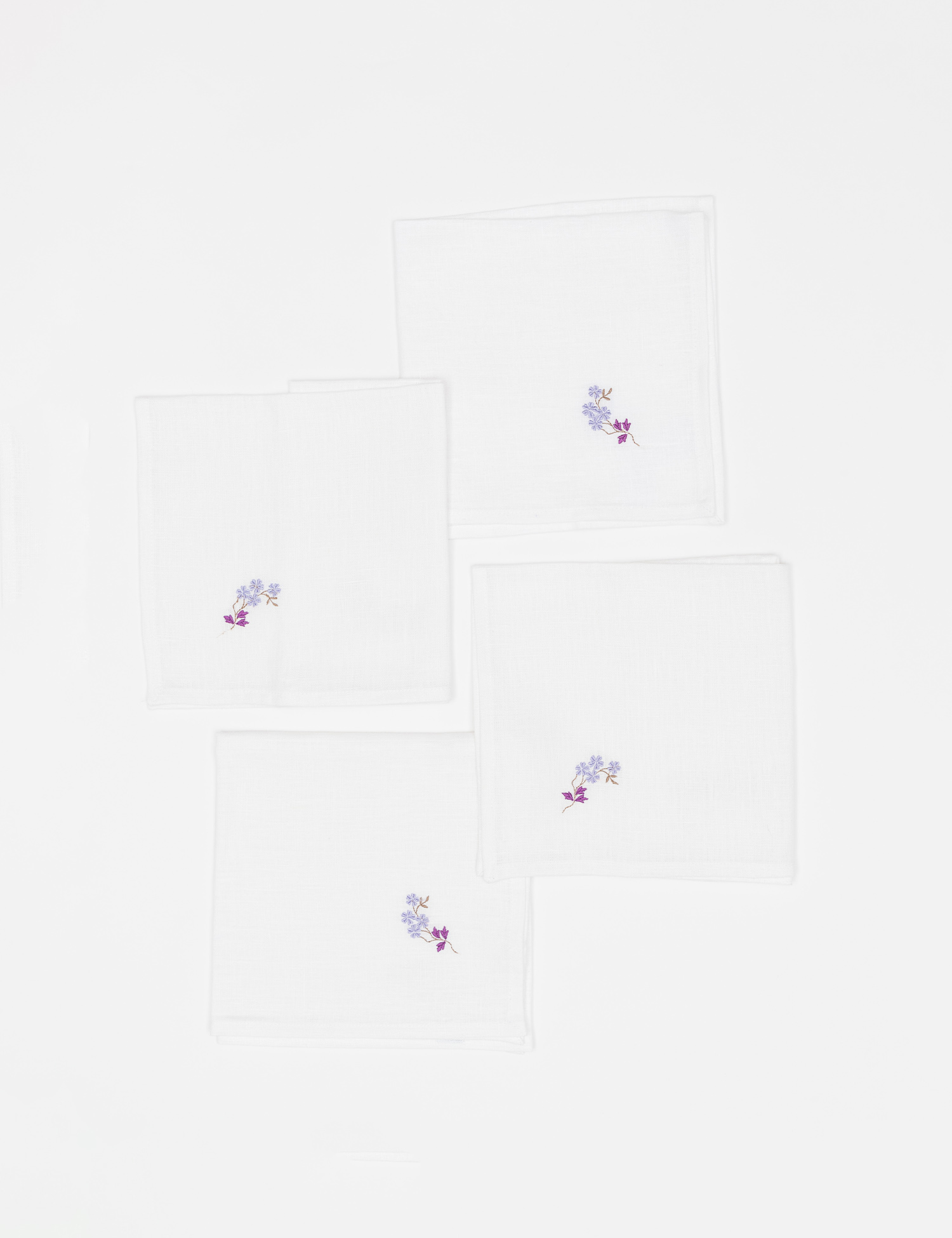 Картинка Набір білих лляних серветок 45*45 см