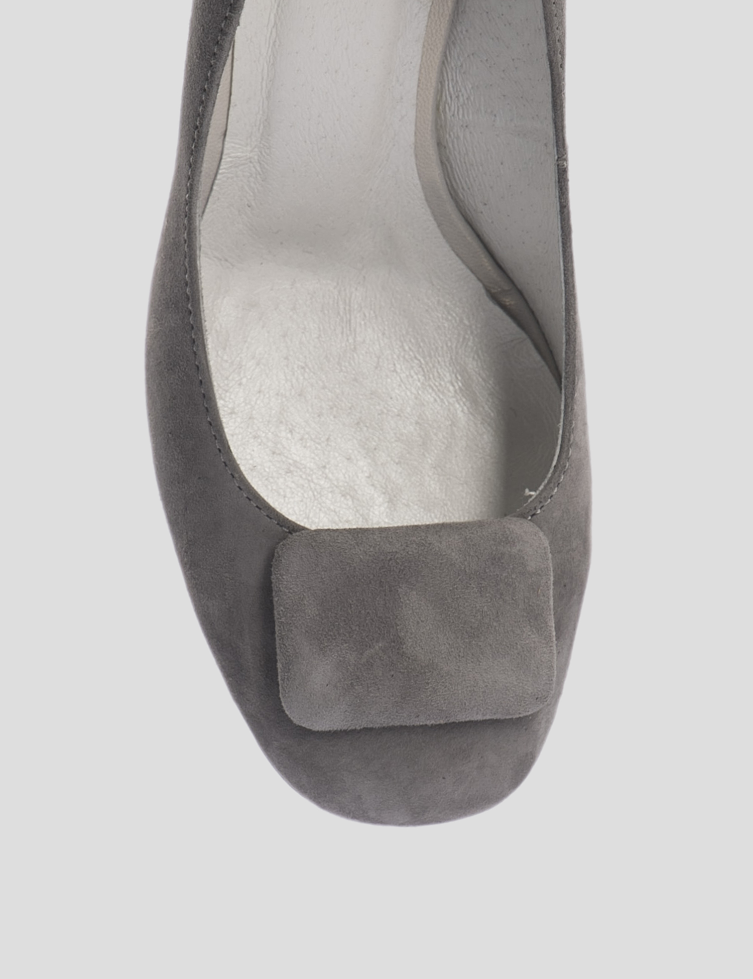 Картинка Жіночі сірі шкіряні туфлі на підборах
