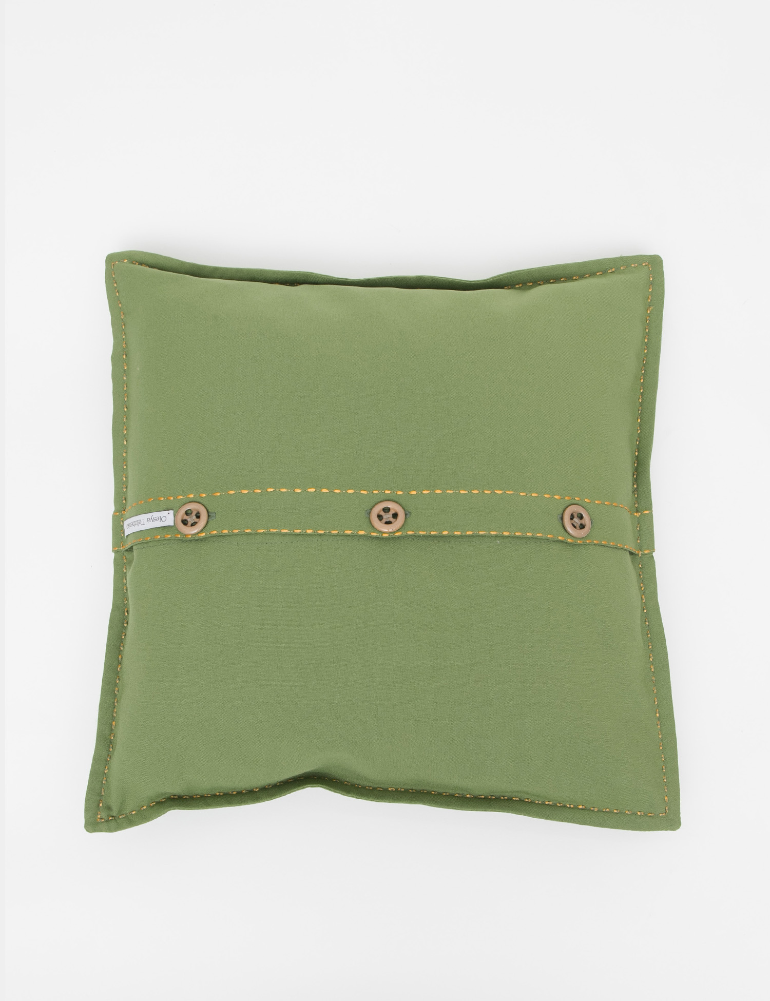 Картинка Декоративна лляна подушка з вишивкою 43*43 см